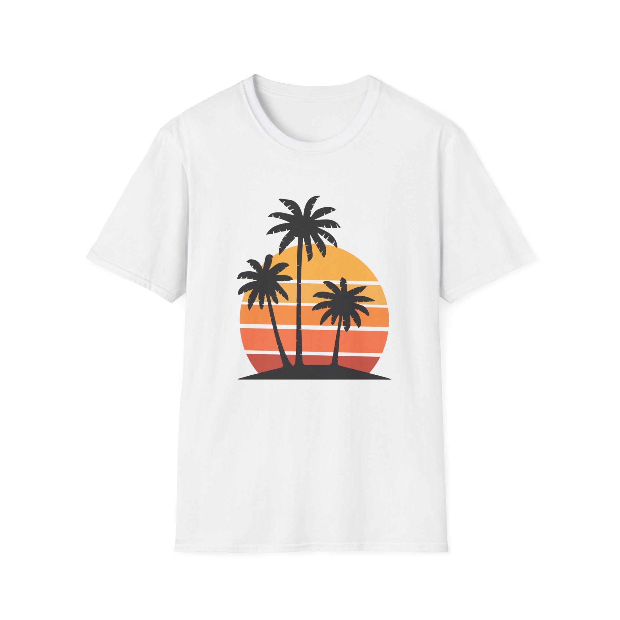 Retro Palm Tree Graphics Unisex Softstyle T-Shirt