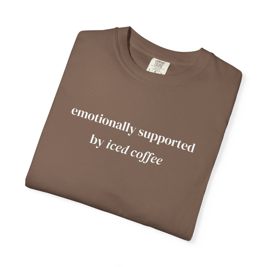 Emotionally Supported By Iced Coffee T-shirt