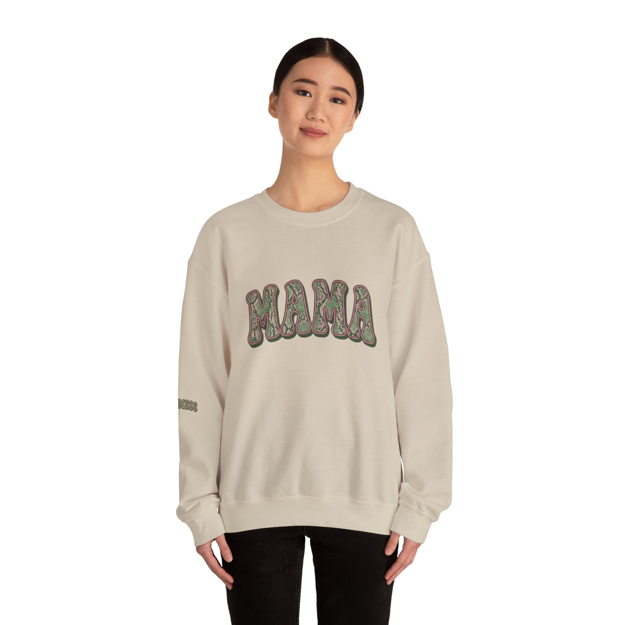 Mama "Don't Mess" Snake Skin Unisex Heavy Blend™ Crewneck Sweatshirt