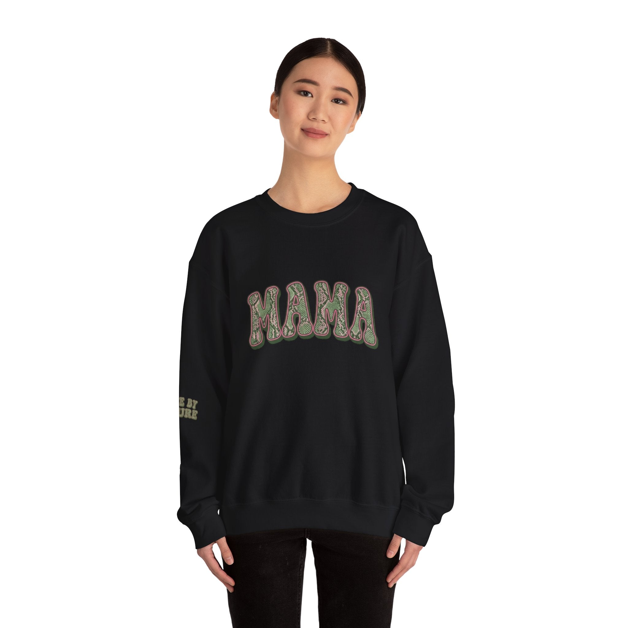 Mama "Fierce By Nature" Snake Skin Unisex Heavy Blend™ Crewneck Sweatshirt