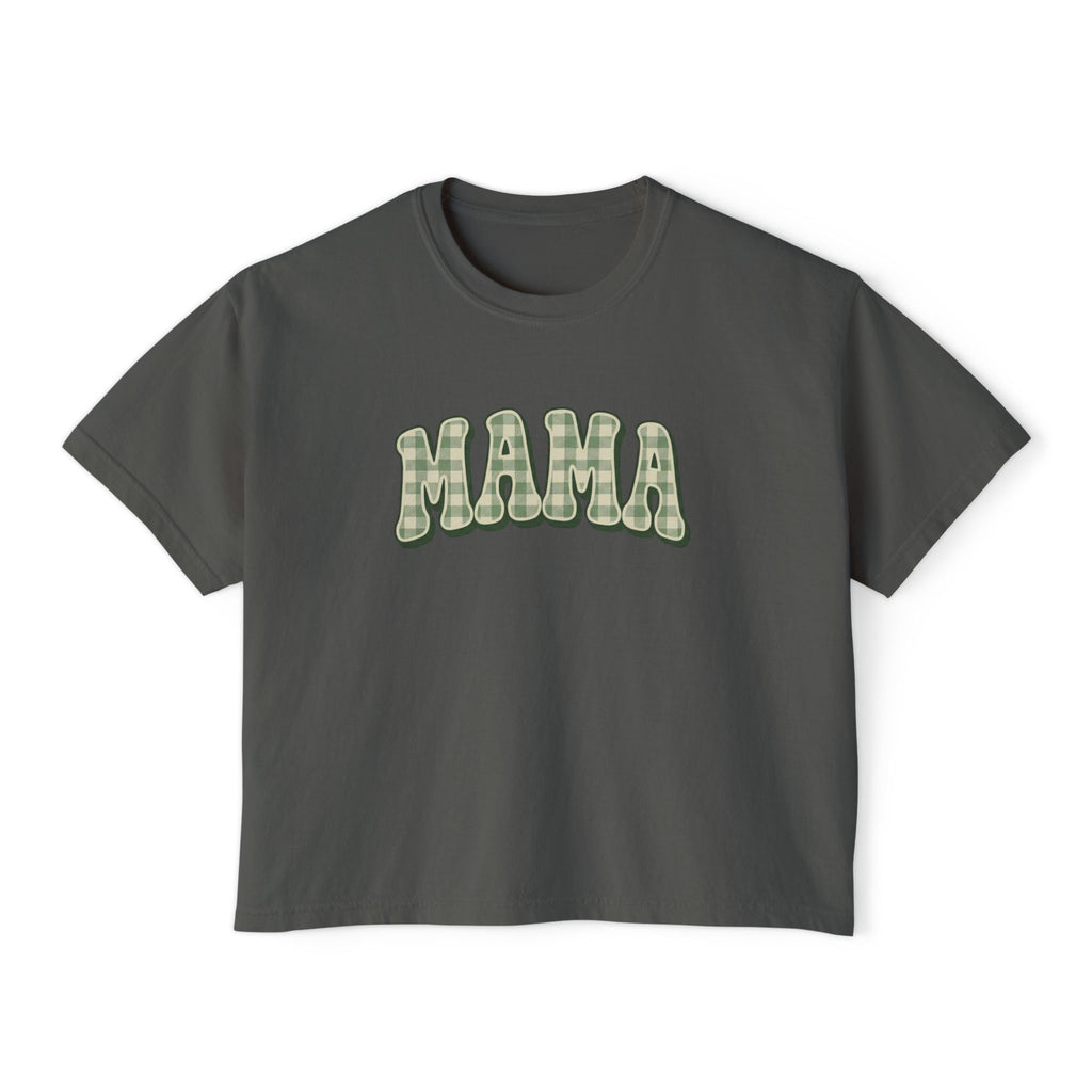 Retro Gingham style MAMA Women's Boxy Tee