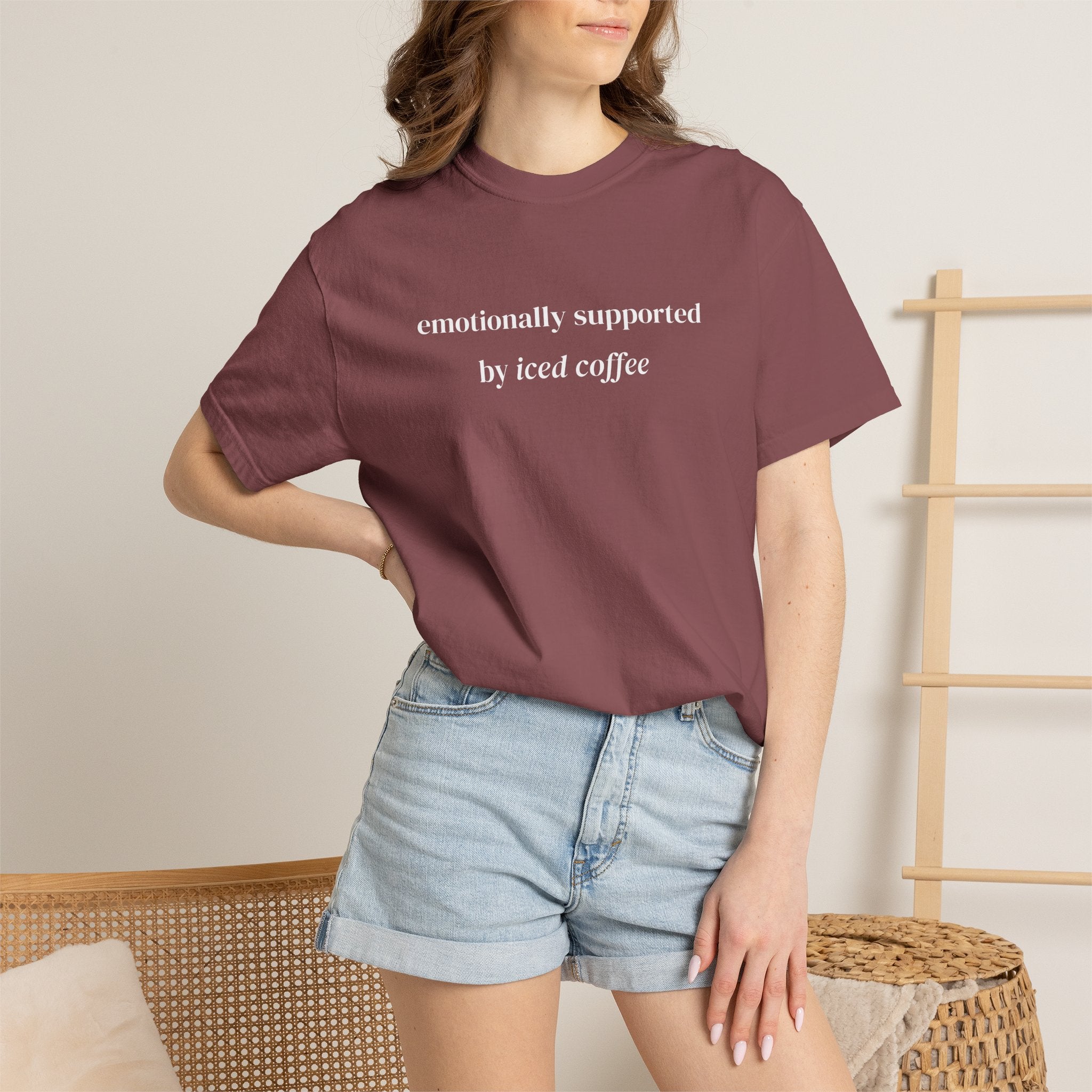 Emotionally Supported By Iced Coffee T-shirt