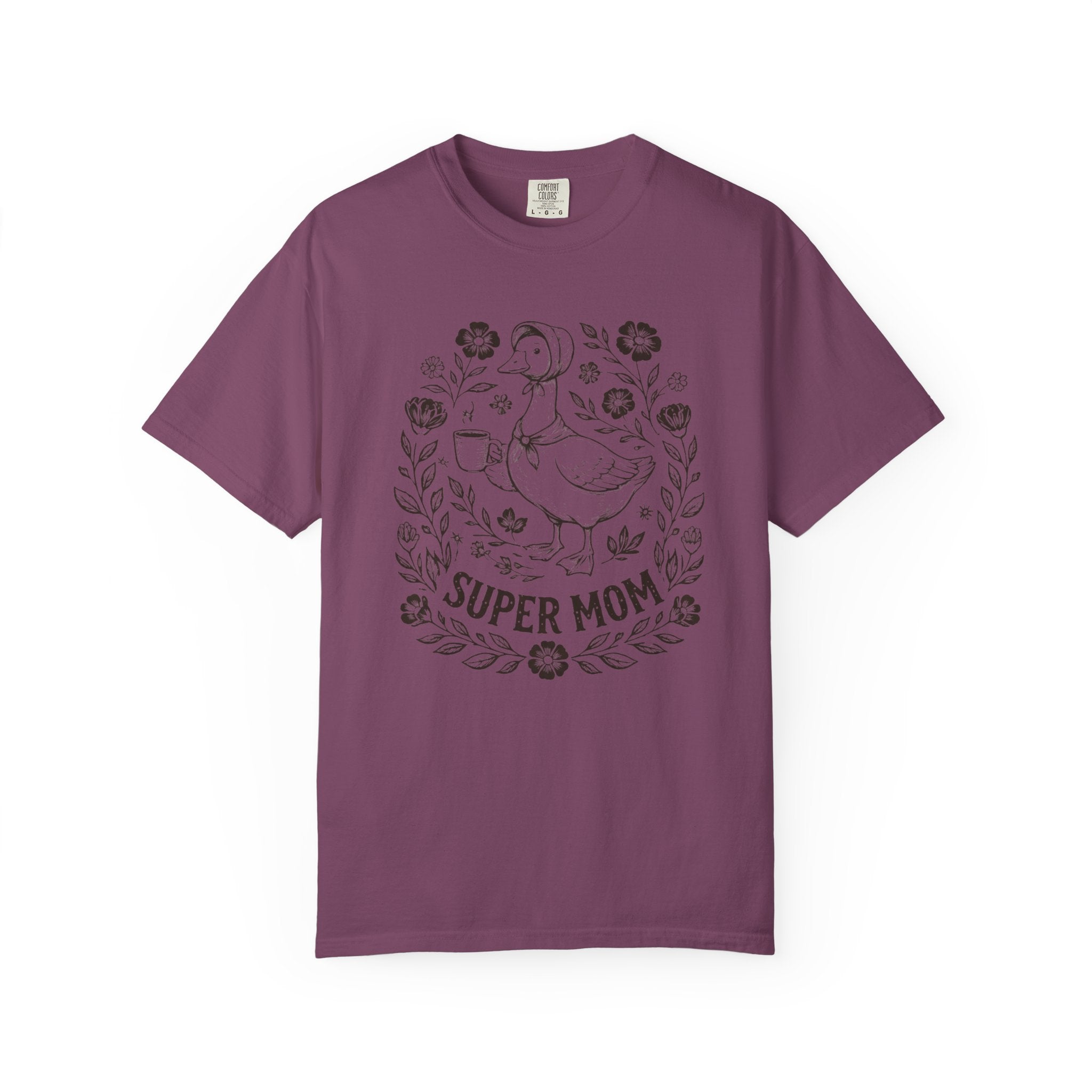 Super Mom Mother Goose Graphics Unisex Garment-Dyed T-shirt