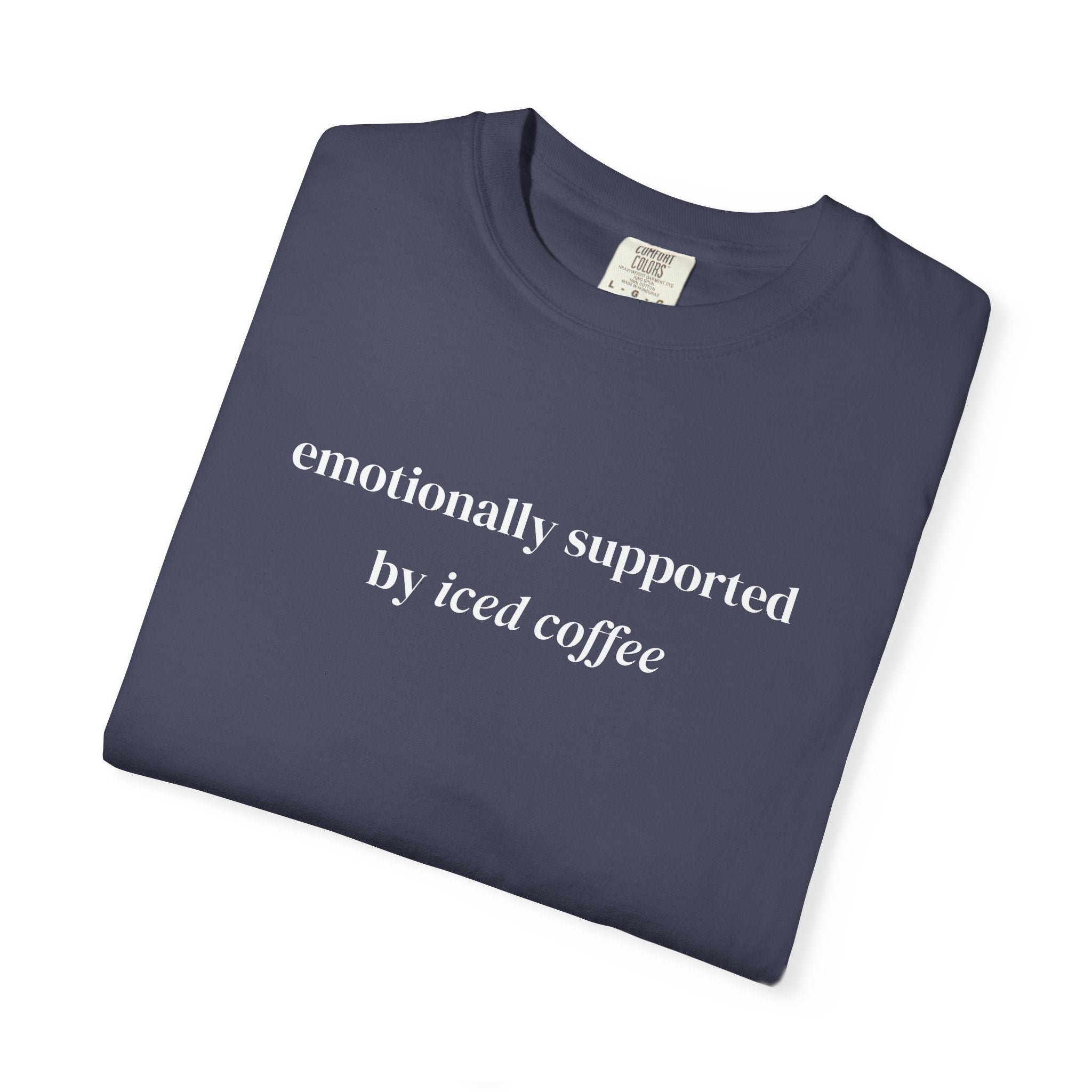 Emotionally Supported By Iced Coffee T-shirt