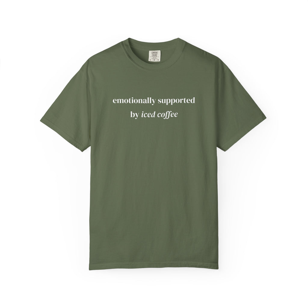 Emotionally Supported By Iced Coffee T-shirt