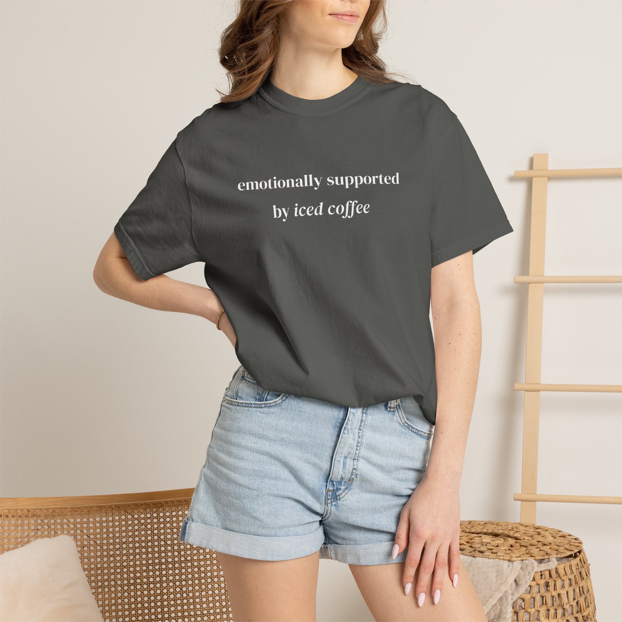 Emotionally Supported By Iced Coffee T-shirt