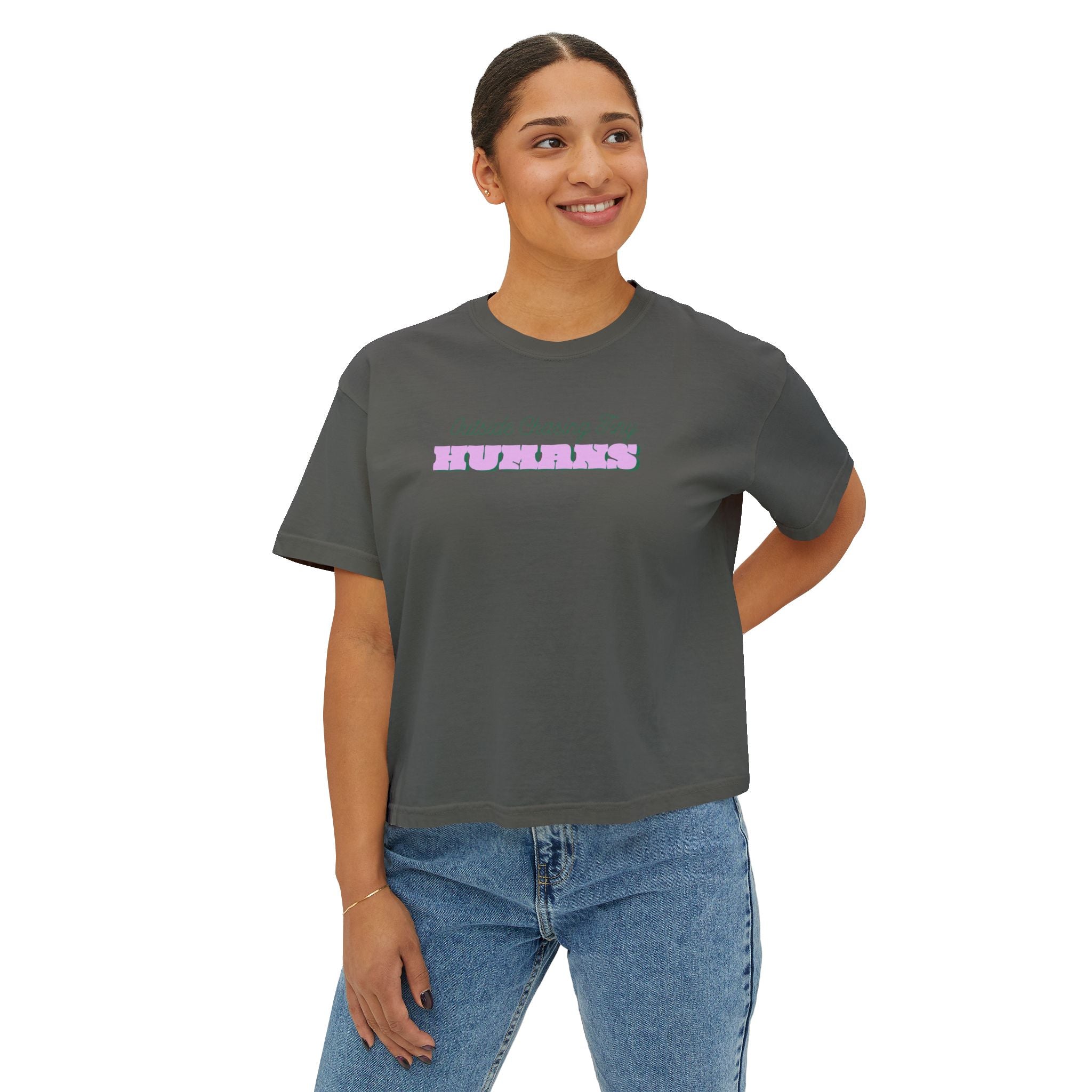 Outside Chasing Tiny Humans Women's Boxy Tee