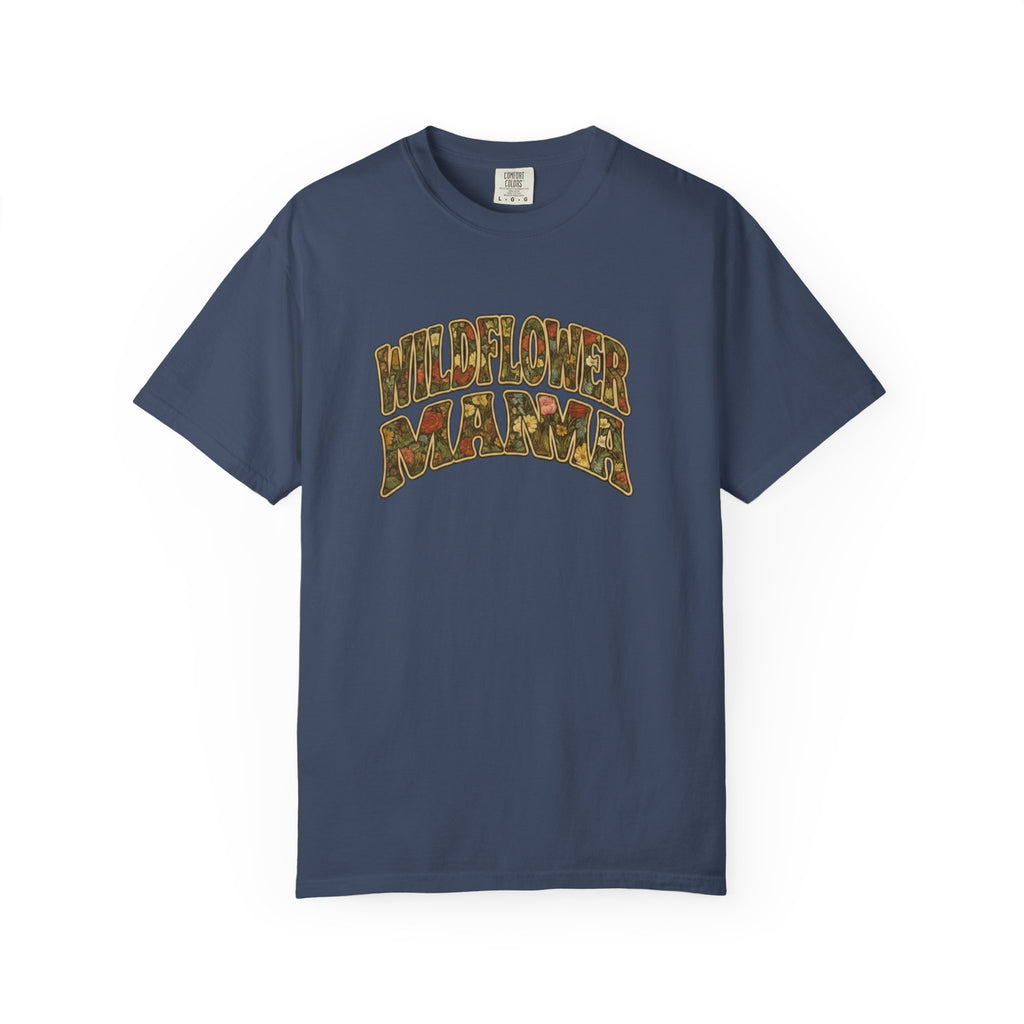 Wildflower Mama Retro Floral Design T-shirt