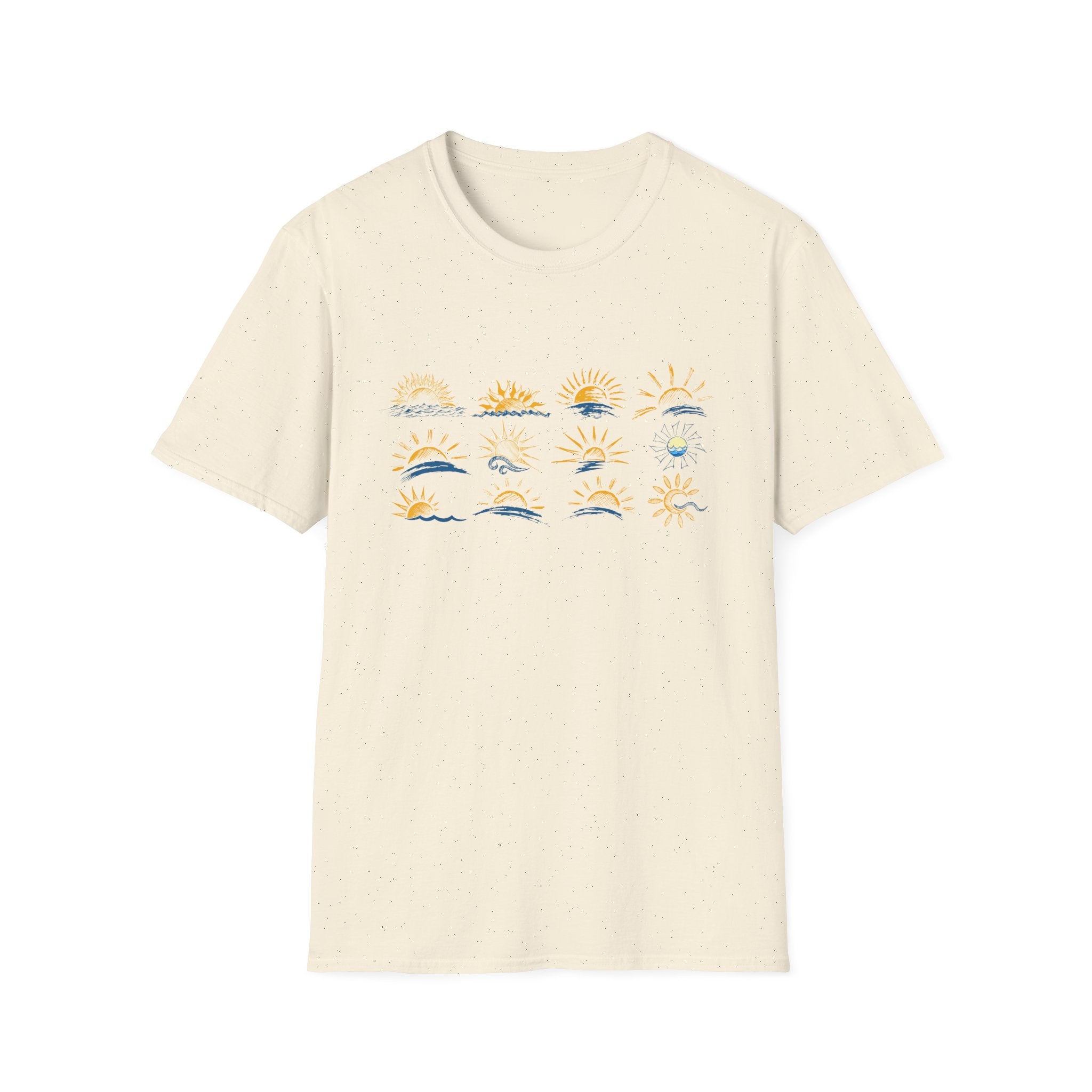 Sun and Waves Graphics Unisex Softstyle T-Shirt