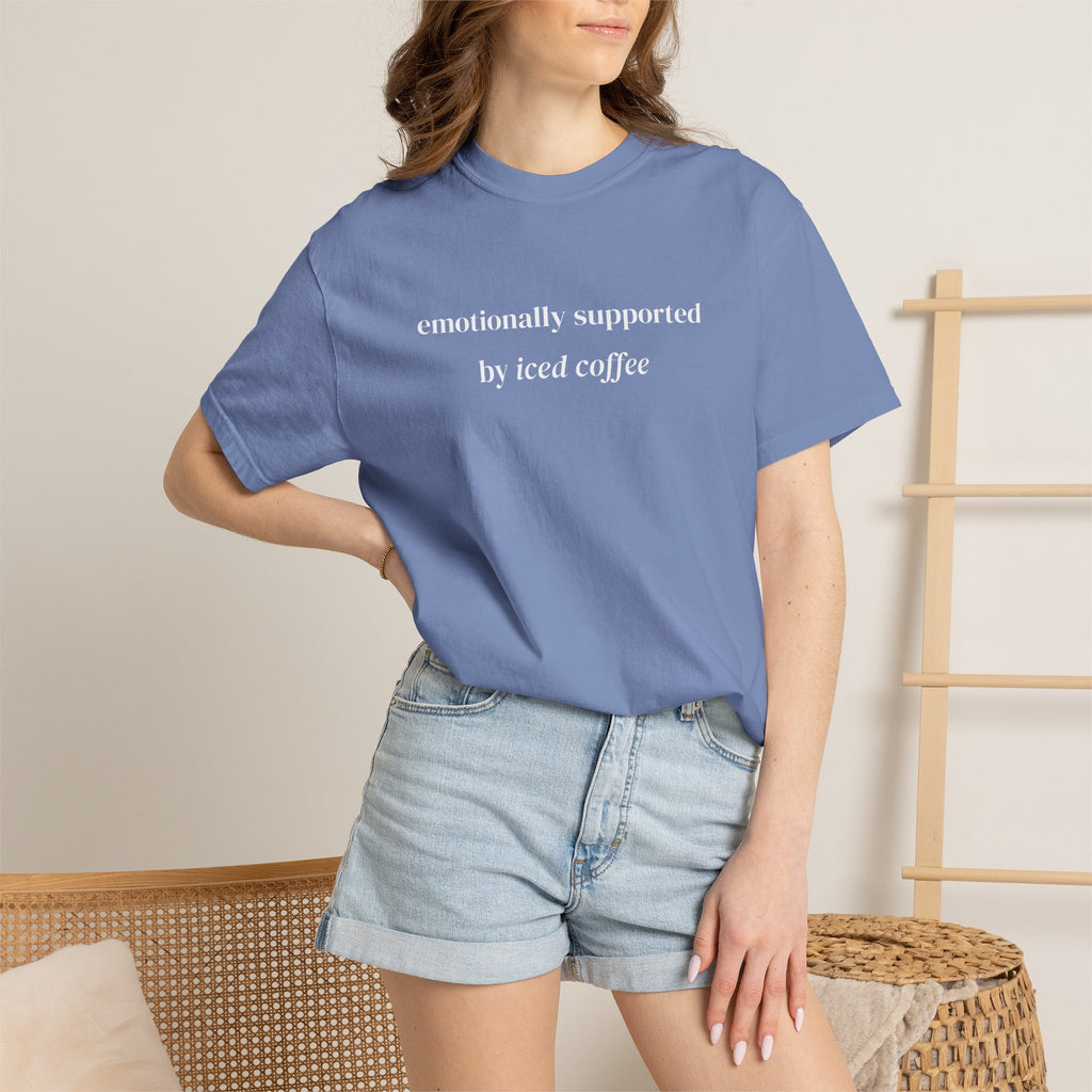 Emotionally Supported By Iced Coffee T-shirt