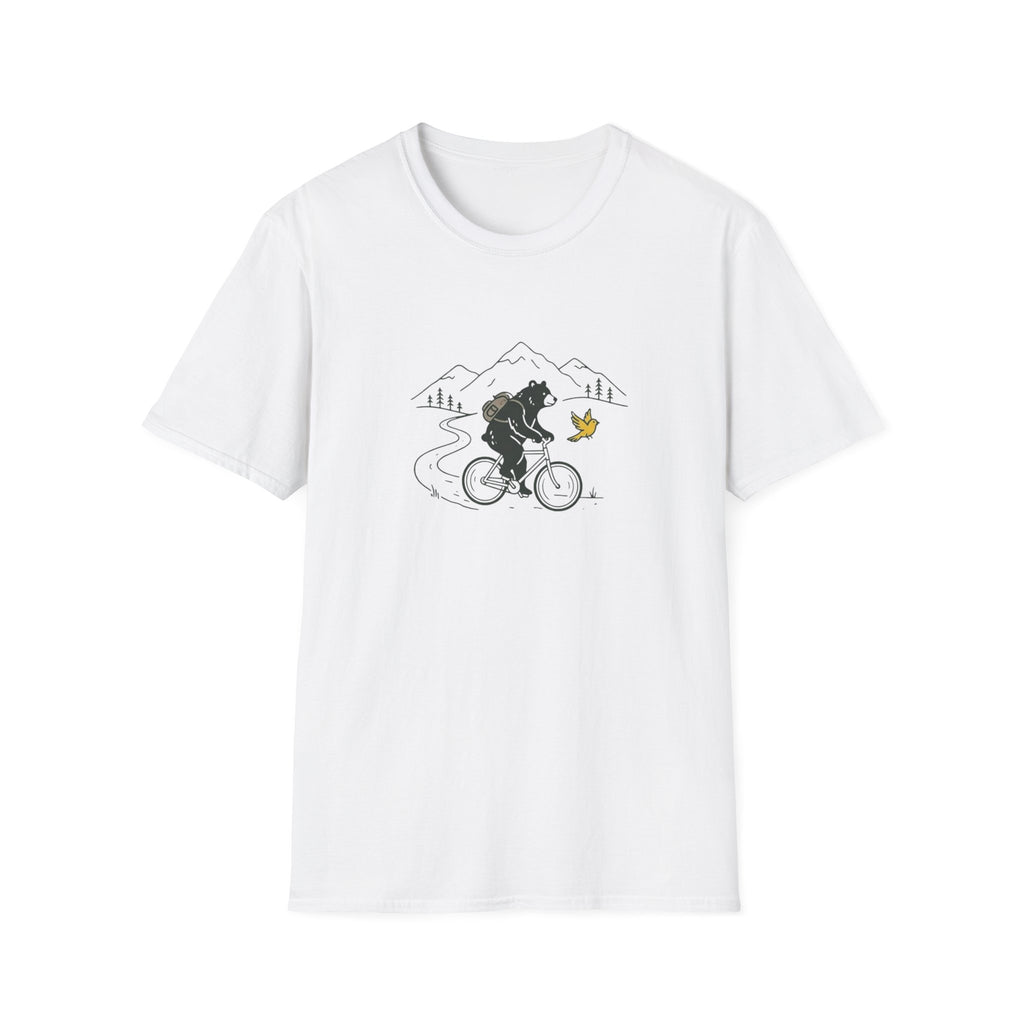 Bear On Bike Trail Unisex Softstyle T-Shirt