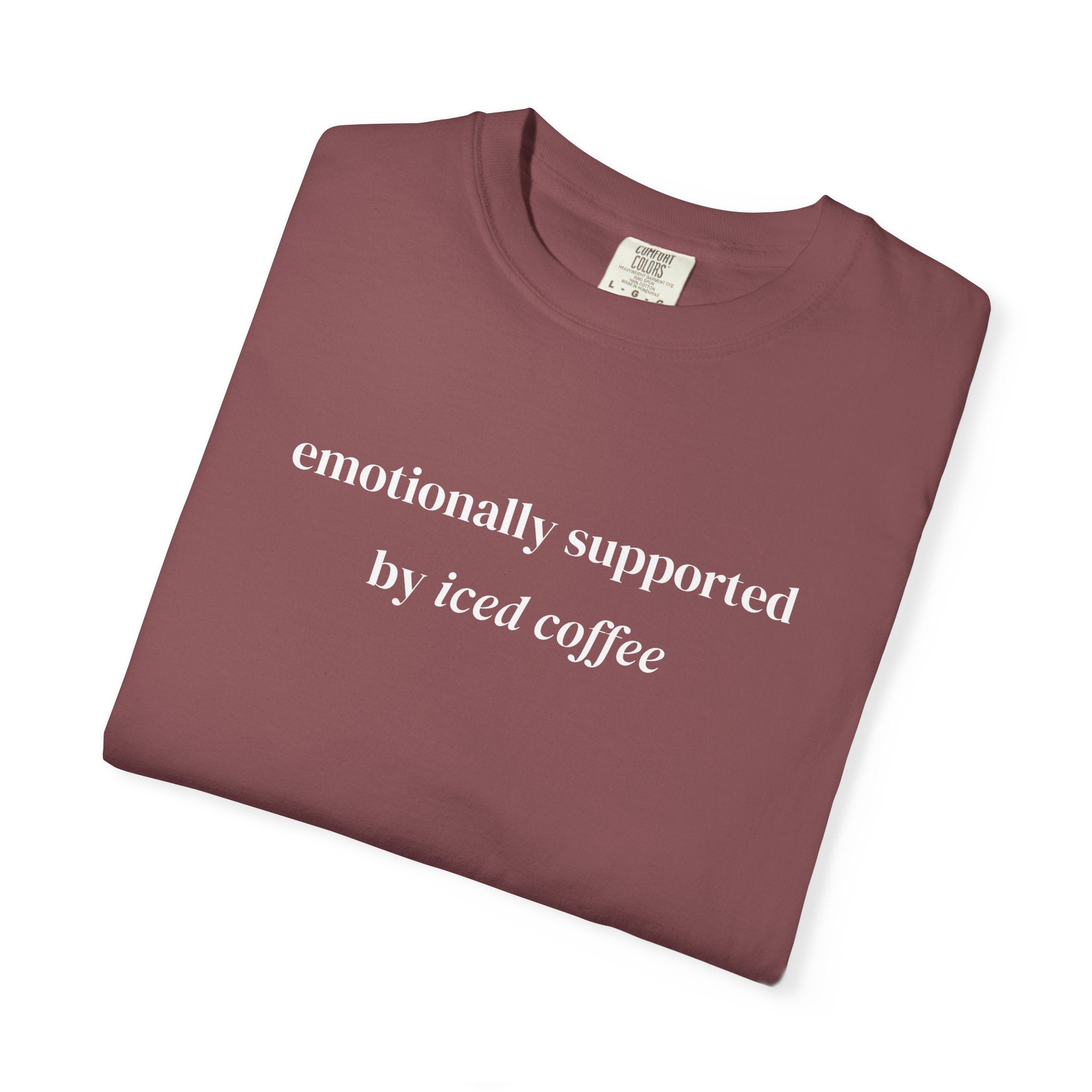 Emotionally Supported By Iced Coffee T-shirt