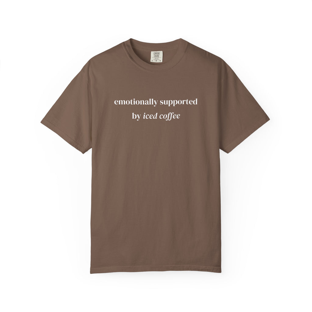 Emotionally Supported By Iced Coffee T-shirt