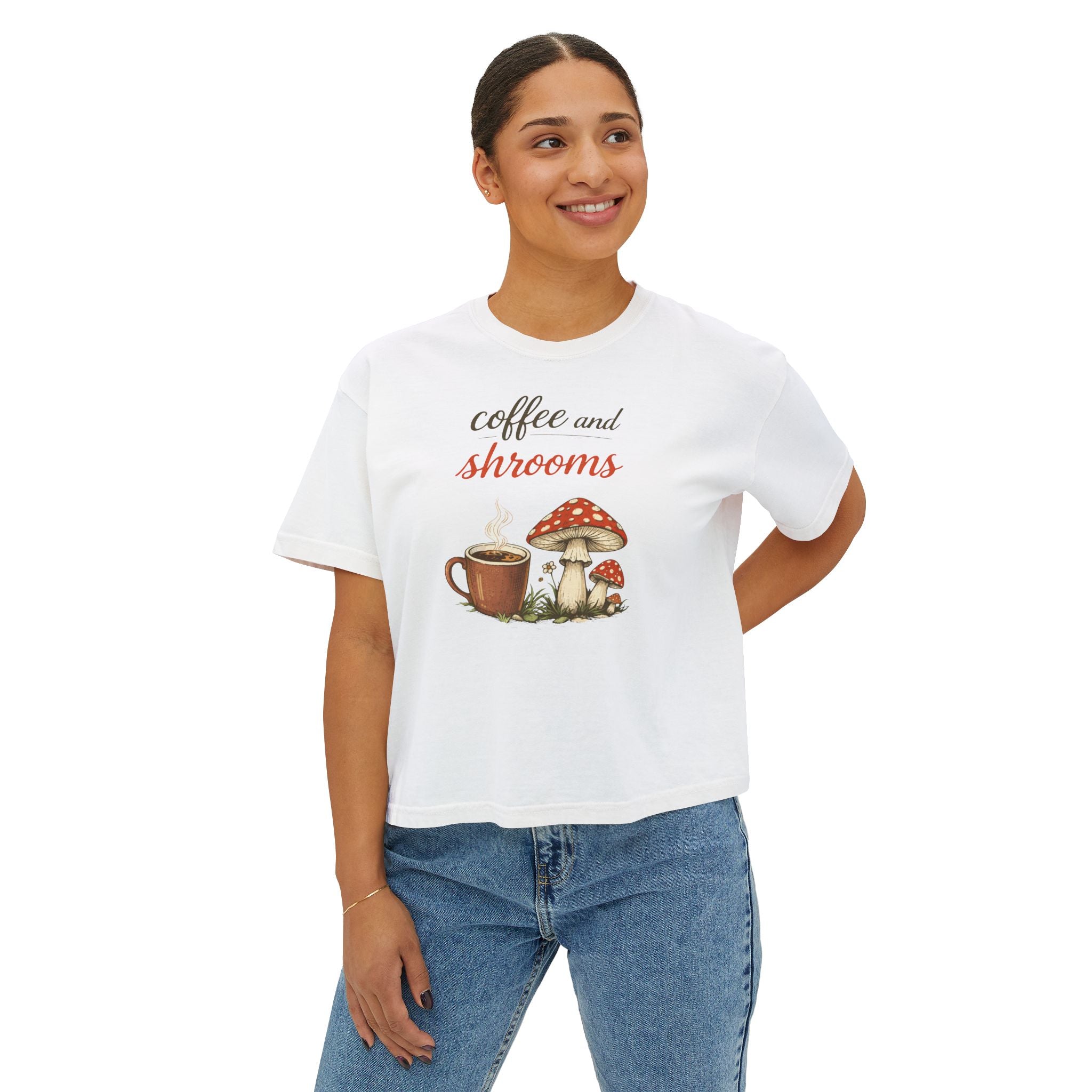 Coffee and Shrooms Women's Boxy Tee