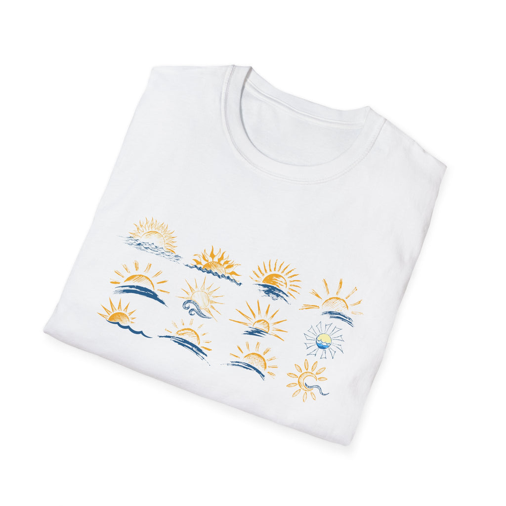 Sun and Waves Graphics Unisex Softstyle T-Shirt