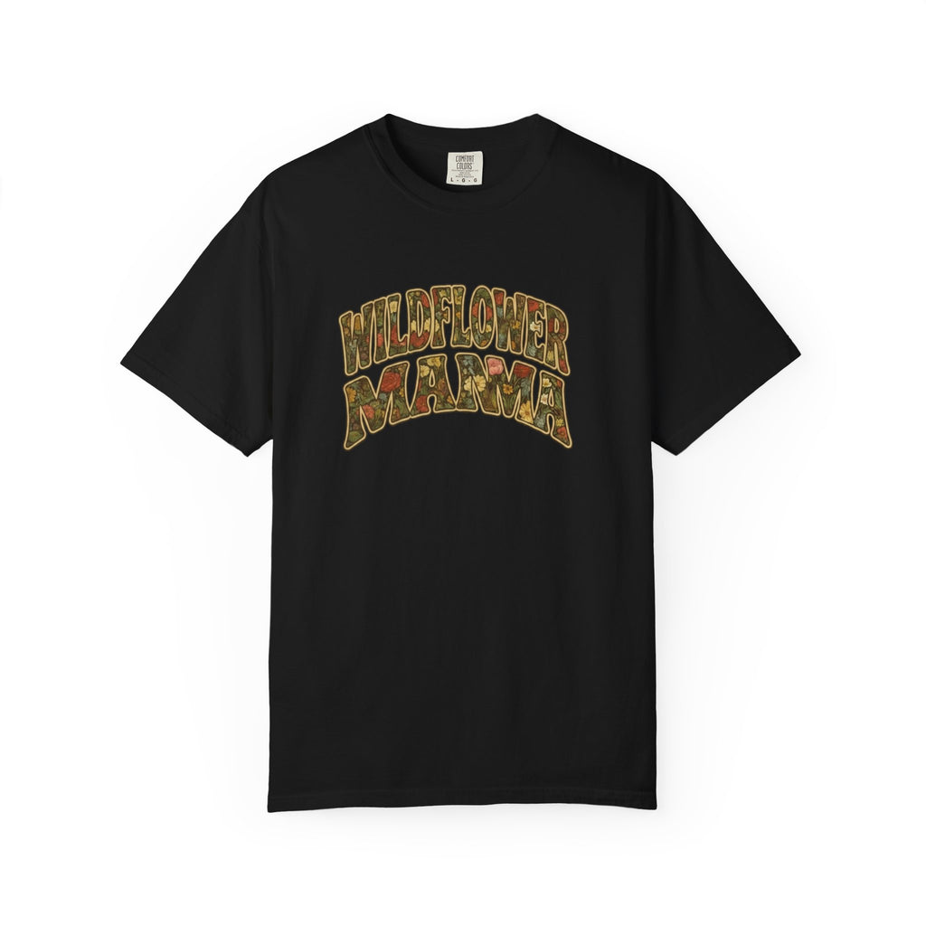 Wildflower Mama Retro Floral Design T-shirt