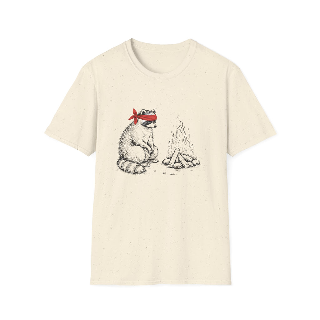 Raccoon Campfire Unisex Softstyle T-Shirt