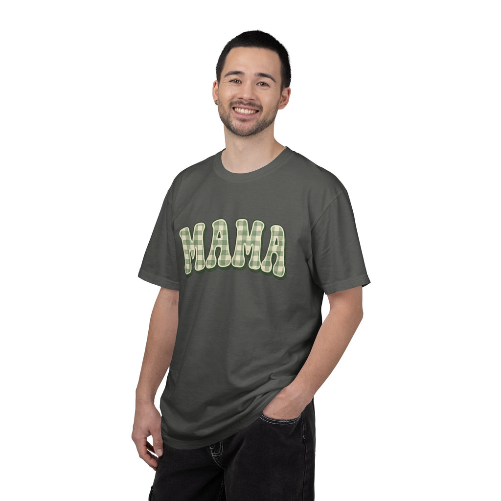 Mama Retro Gingham Graphics Unisex Garment-Dyed T-shirt