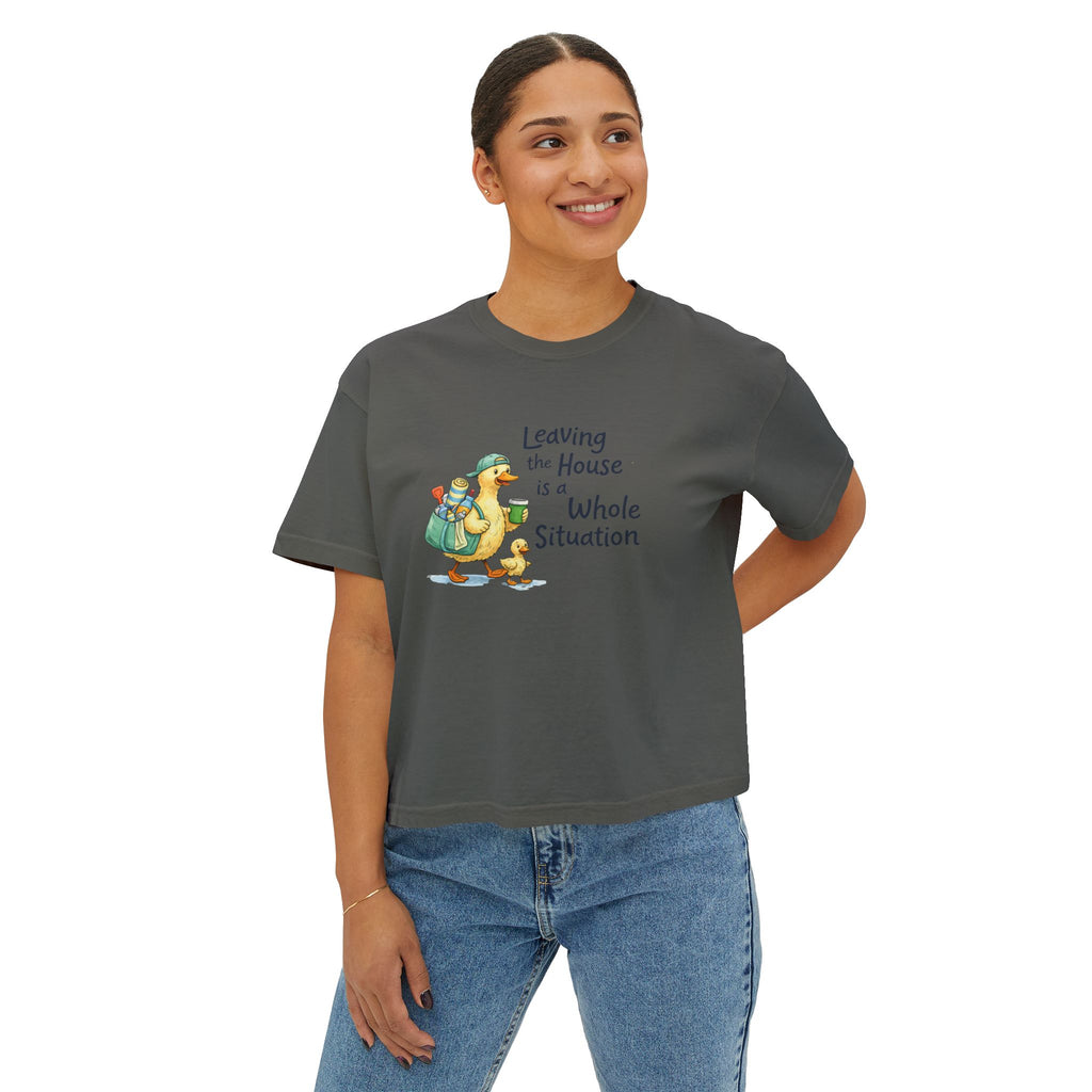 Leaving Is A Whole Situation Ducks Women's Boxy Tee