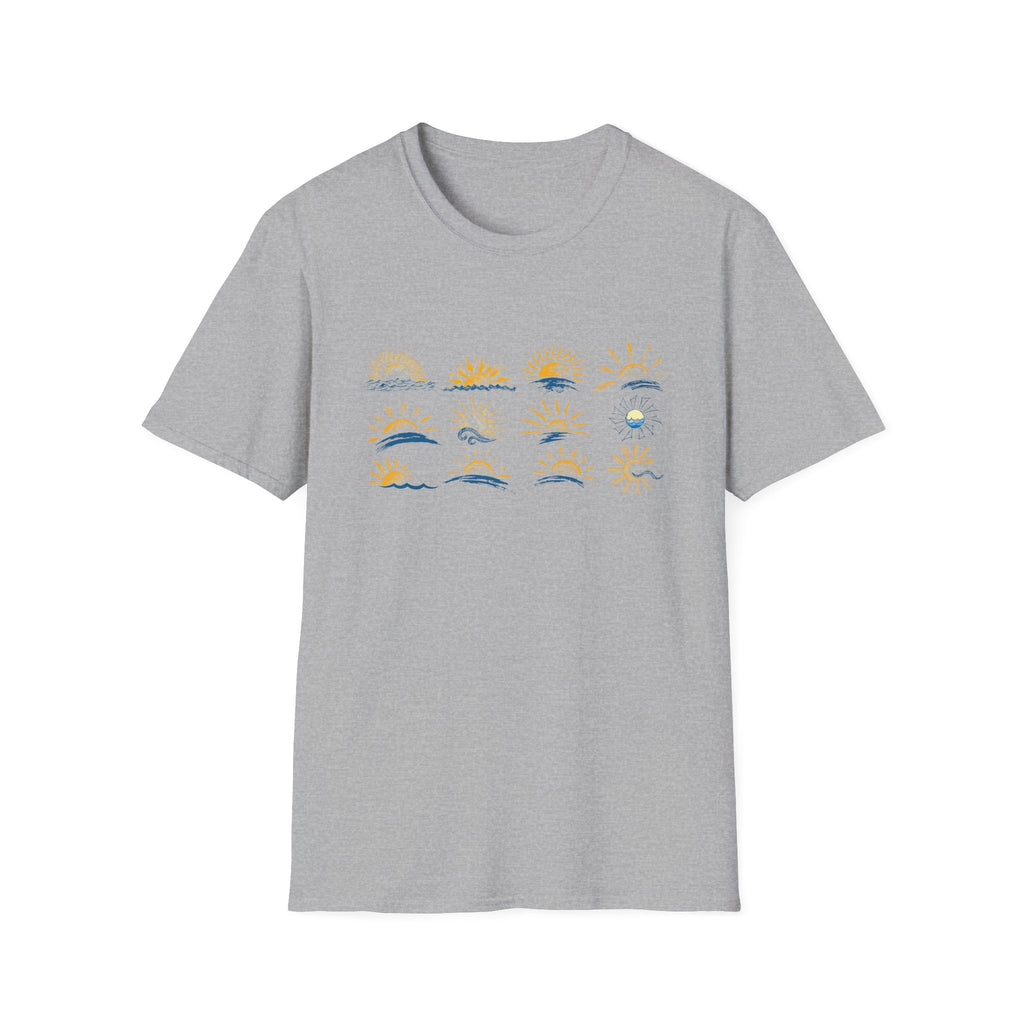 Sun and Waves Graphics Unisex Softstyle T-Shirt