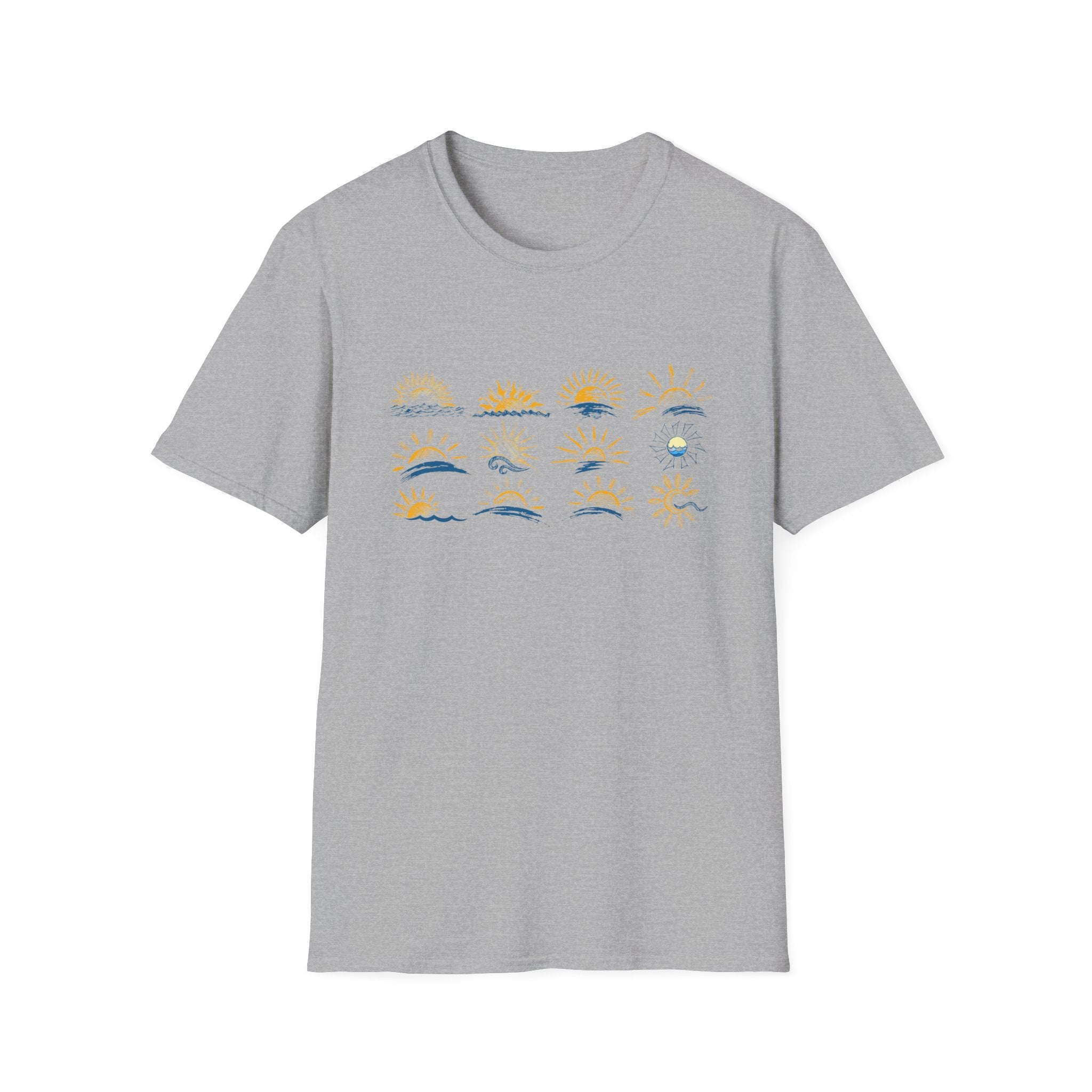 Sun and Waves Graphics Unisex Softstyle T-Shirt