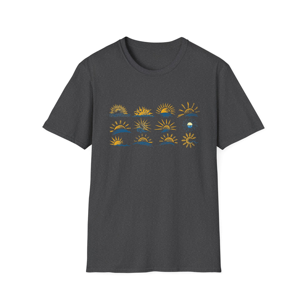 Sun and Waves Graphics Unisex Softstyle T-Shirt