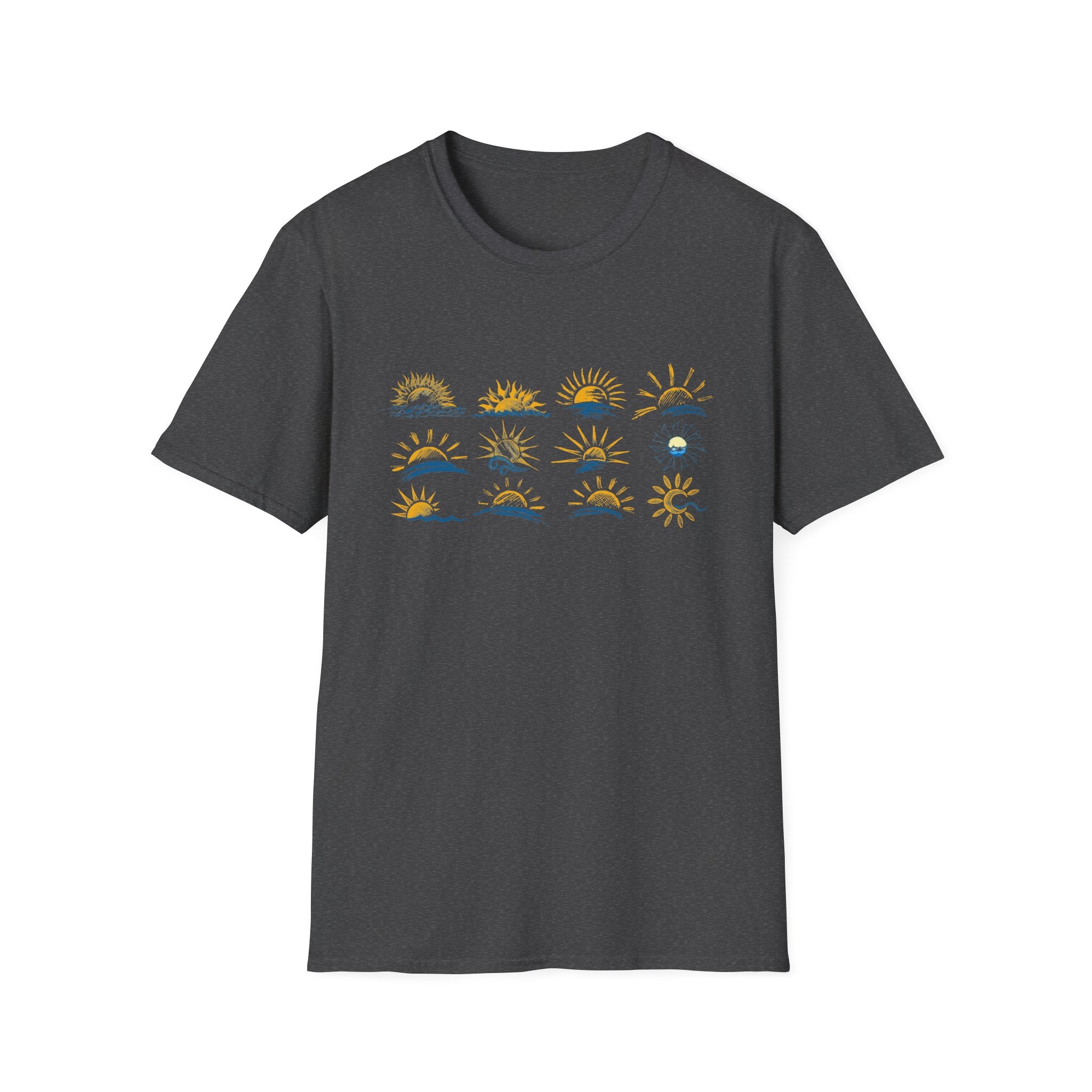 Sun and Waves Graphics Unisex Softstyle T-Shirt