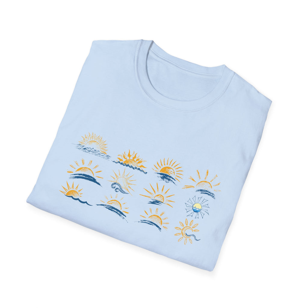 Sun and Waves Graphics Unisex Softstyle T-Shirt