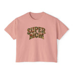Super Mom Floral Design Women's Boxy Tee