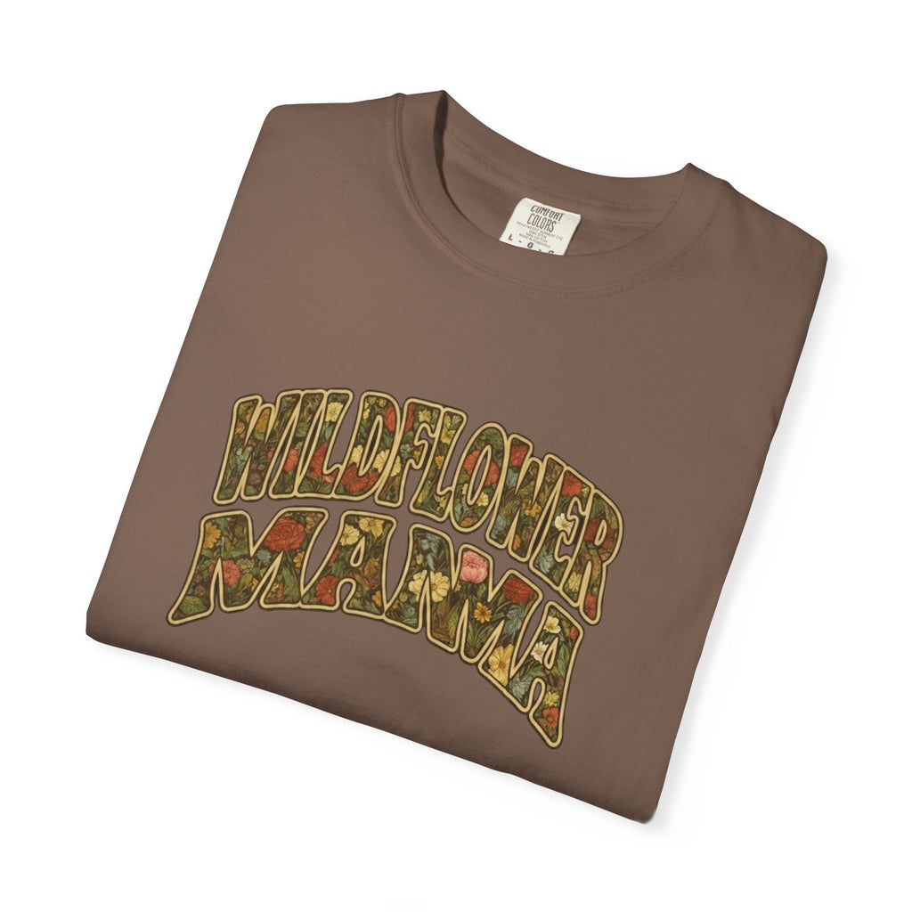 Wildflower Mama Retro Floral Design T-shirt