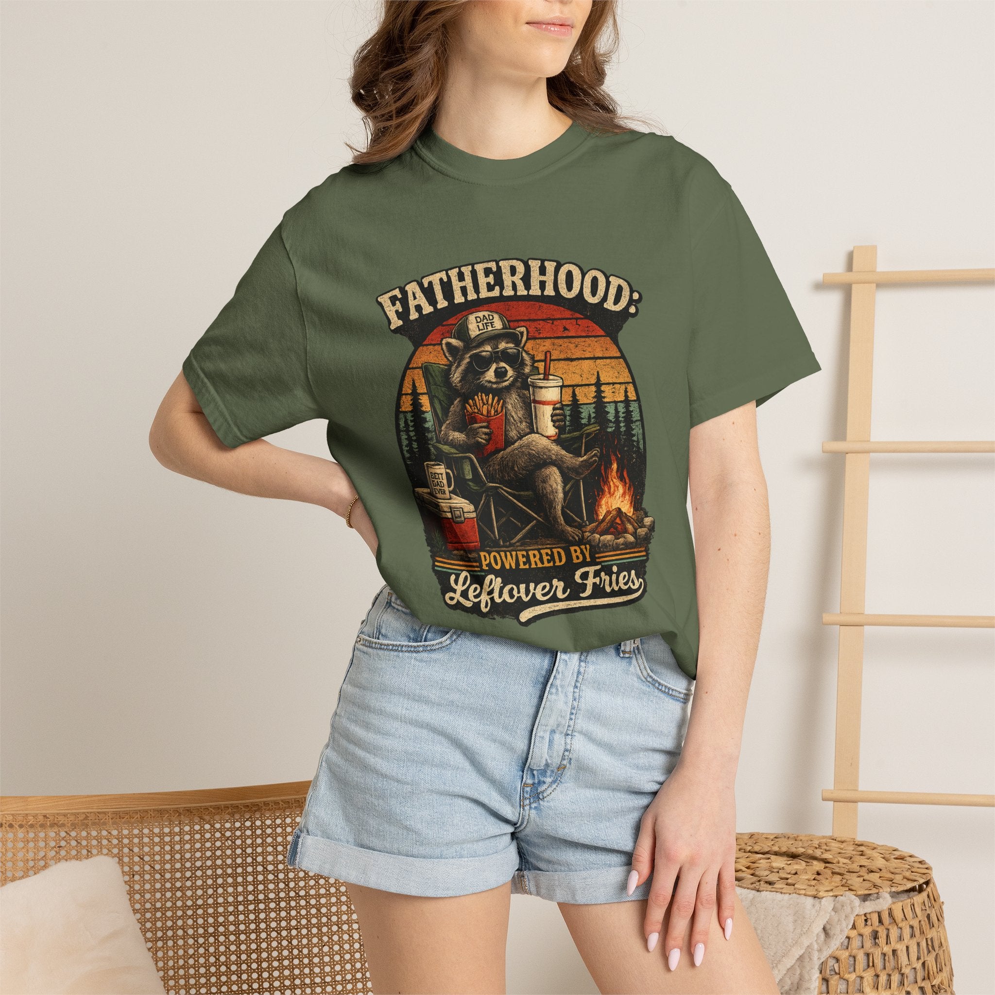 Fatherhood: Powered By Leftover Fries T-shirt