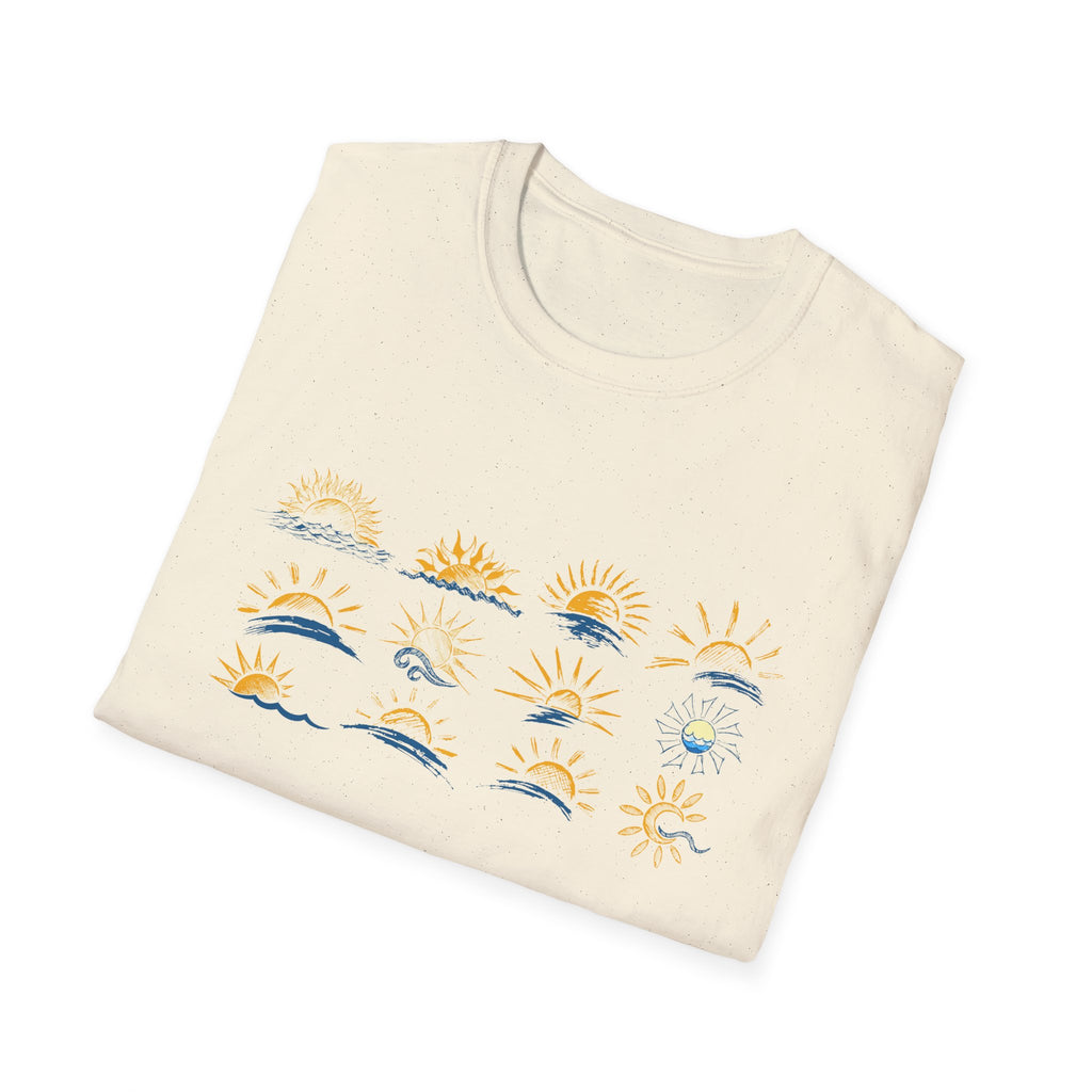 Sun and Waves Graphics Unisex Softstyle T-Shirt