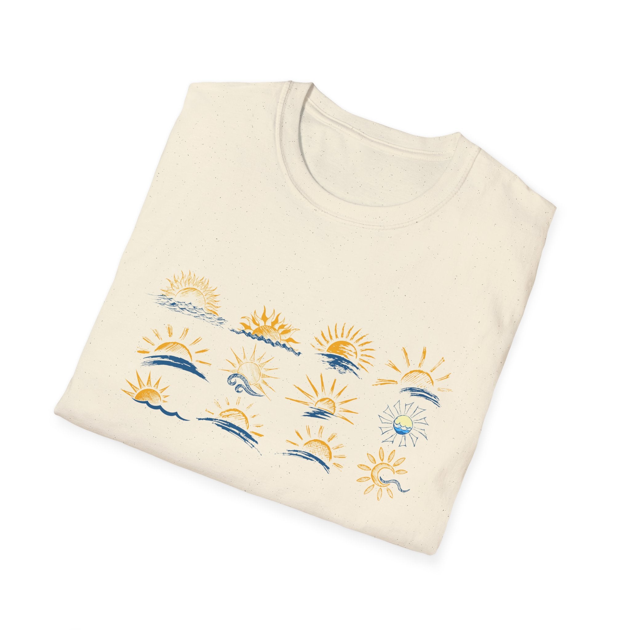 Sun and Waves Graphics Unisex Softstyle T-Shirt
