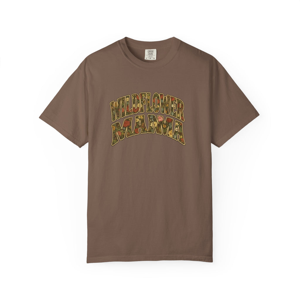 Wildflower Mama Retro Floral Design T-shirt