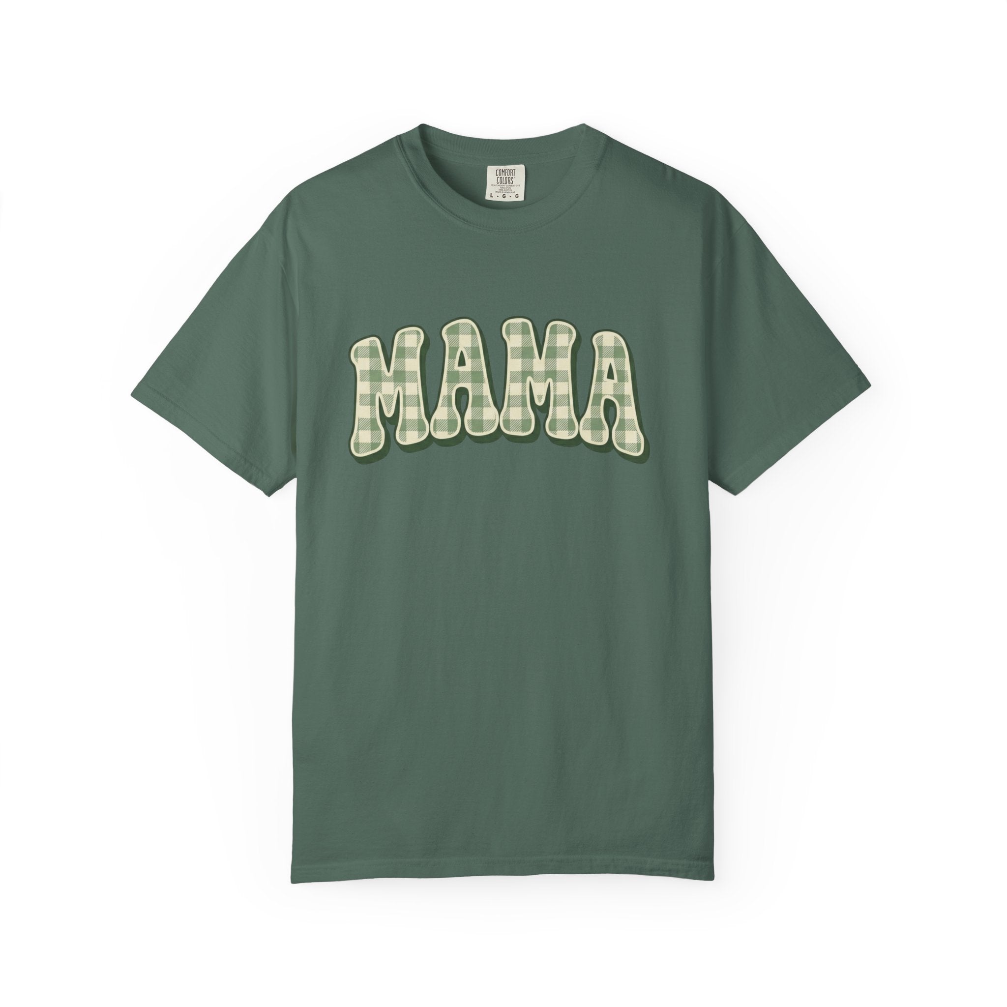 Mama Retro Gingham Graphics Unisex Garment-Dyed T-shirt