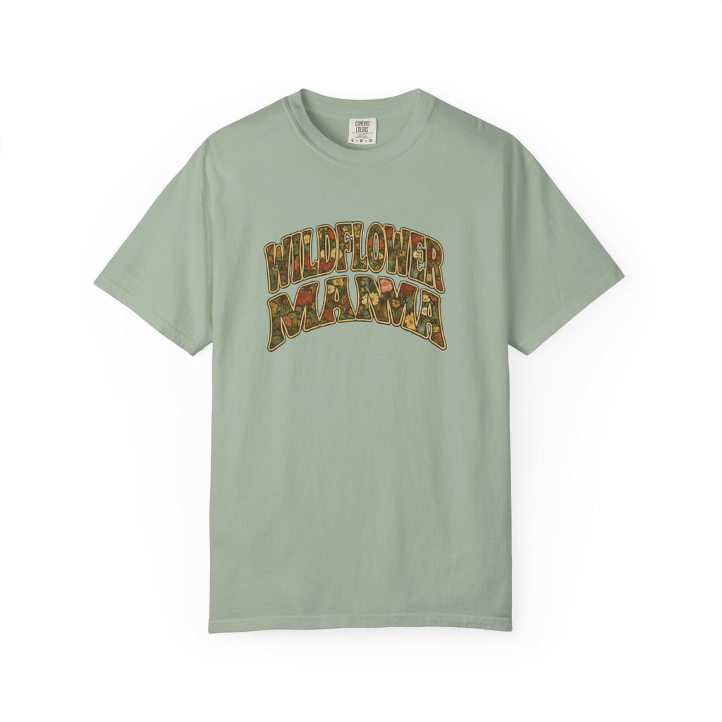 Wildflower Mama Retro Floral Design T-shirt