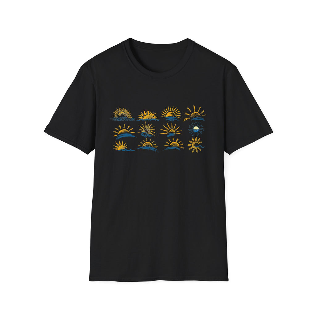 Sun and Waves Graphics Unisex Softstyle T-Shirt