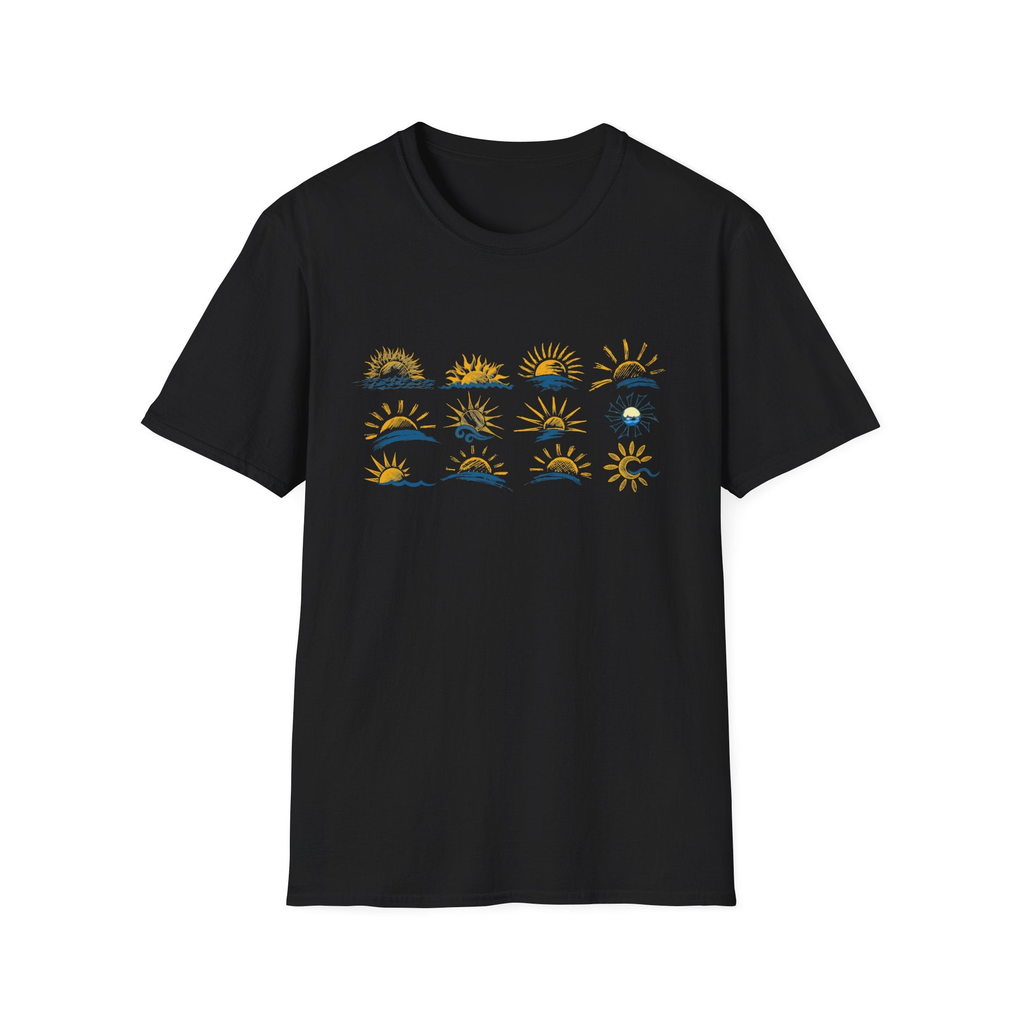 Sun and Waves Graphics Unisex Softstyle T-Shirt
