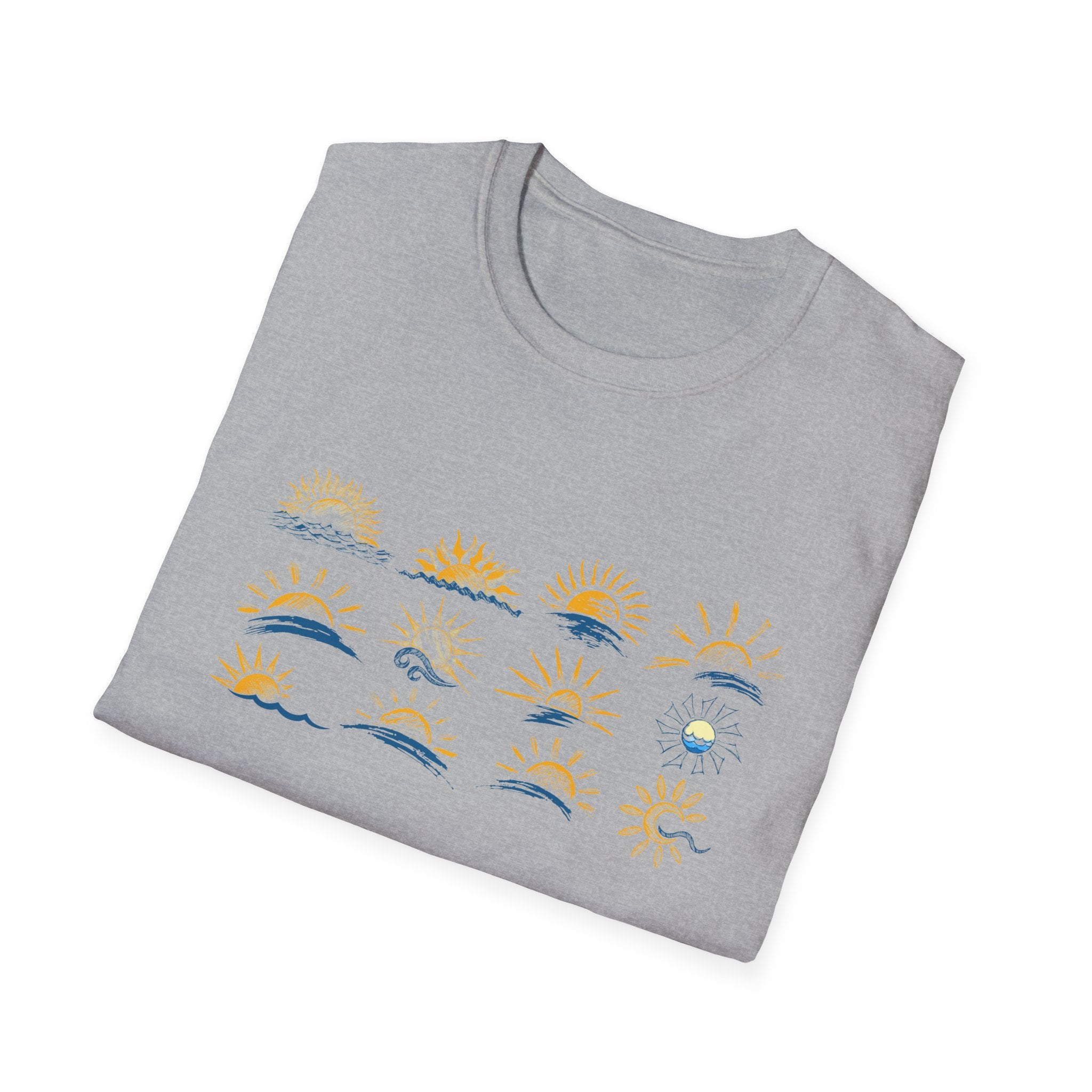 Sun and Waves Graphics Unisex Softstyle T-Shirt