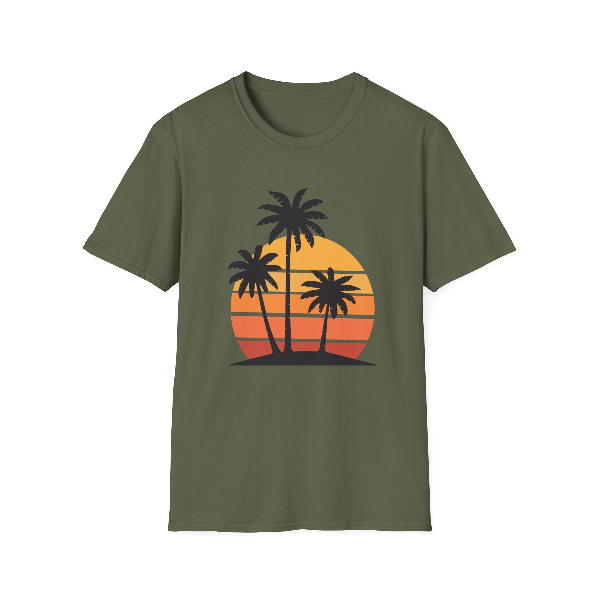 Retro Palm Tree Graphics Unisex Softstyle T-Shirt