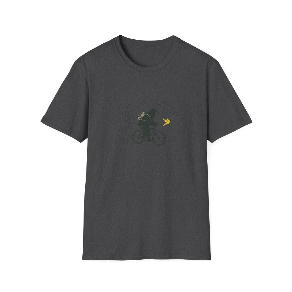 Bear On Bike Trail Unisex Softstyle T-Shirt
