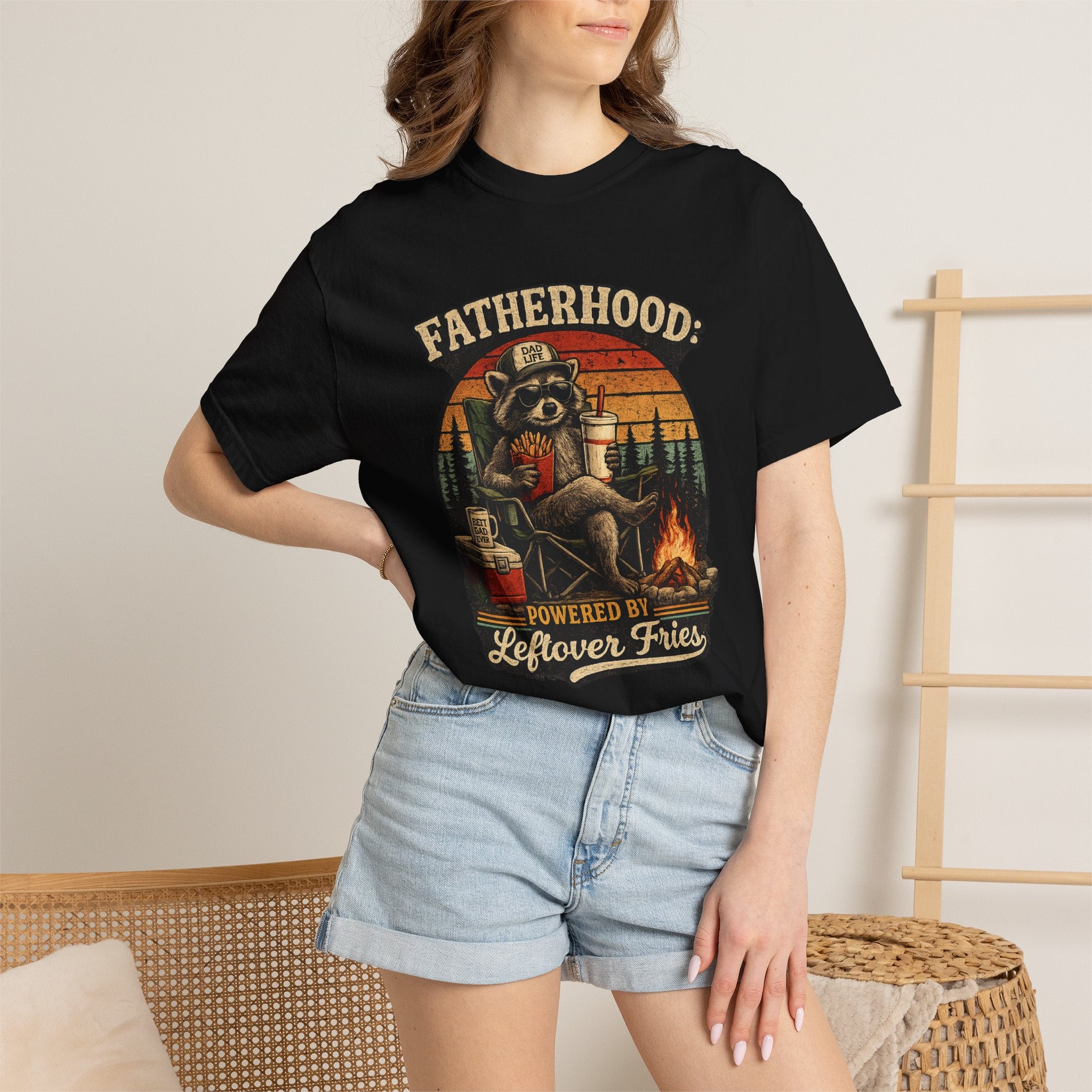 Fatherhood: Powered By Leftover Fries T-shirt