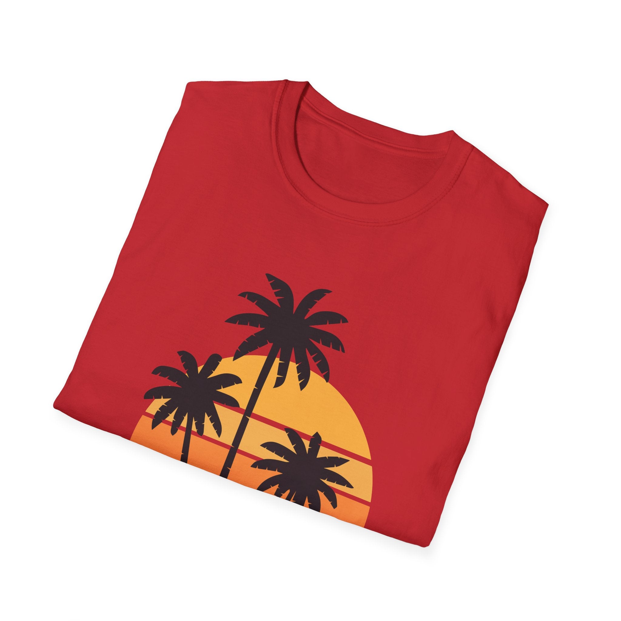 Retro Palm Tree Graphics Unisex Softstyle T-Shirt