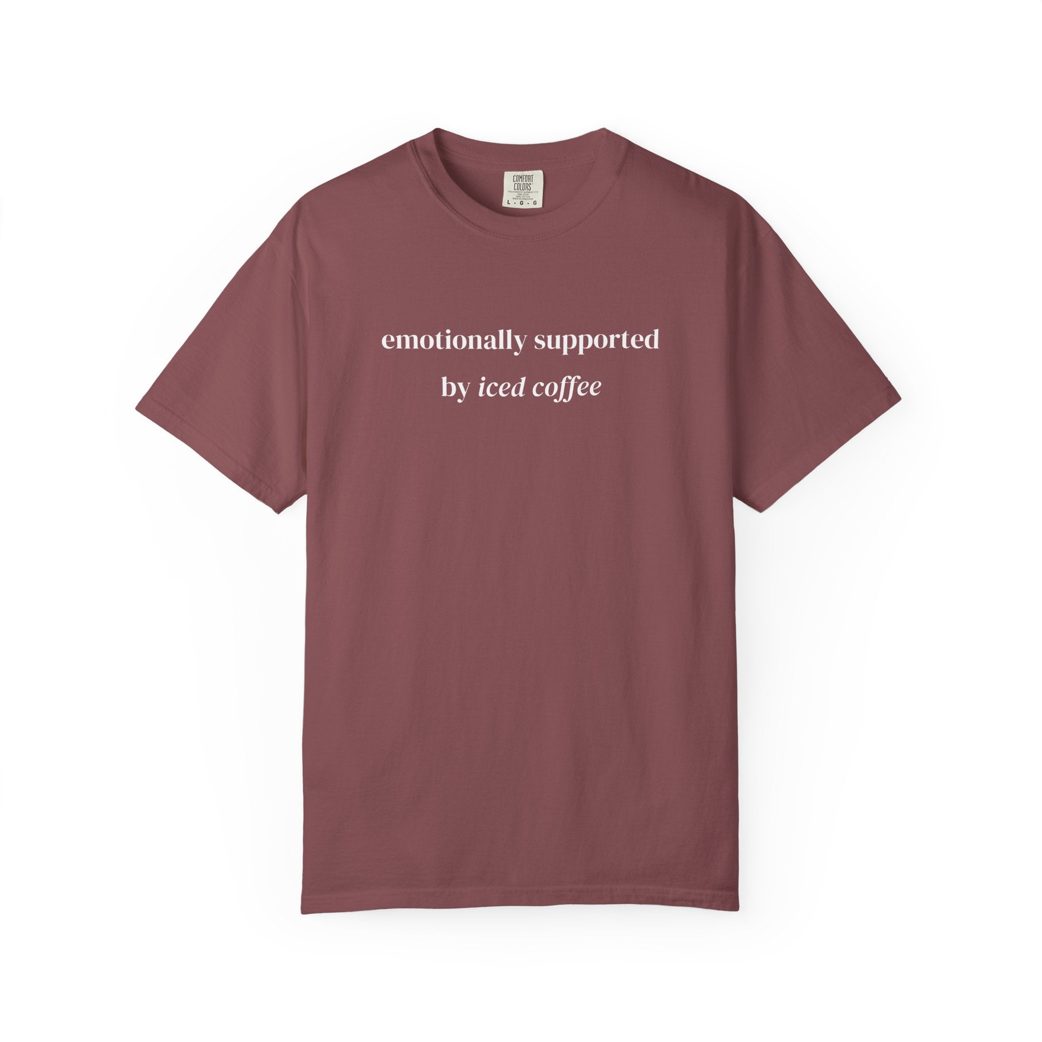 Emotionally Supported By Iced Coffee T-shirt