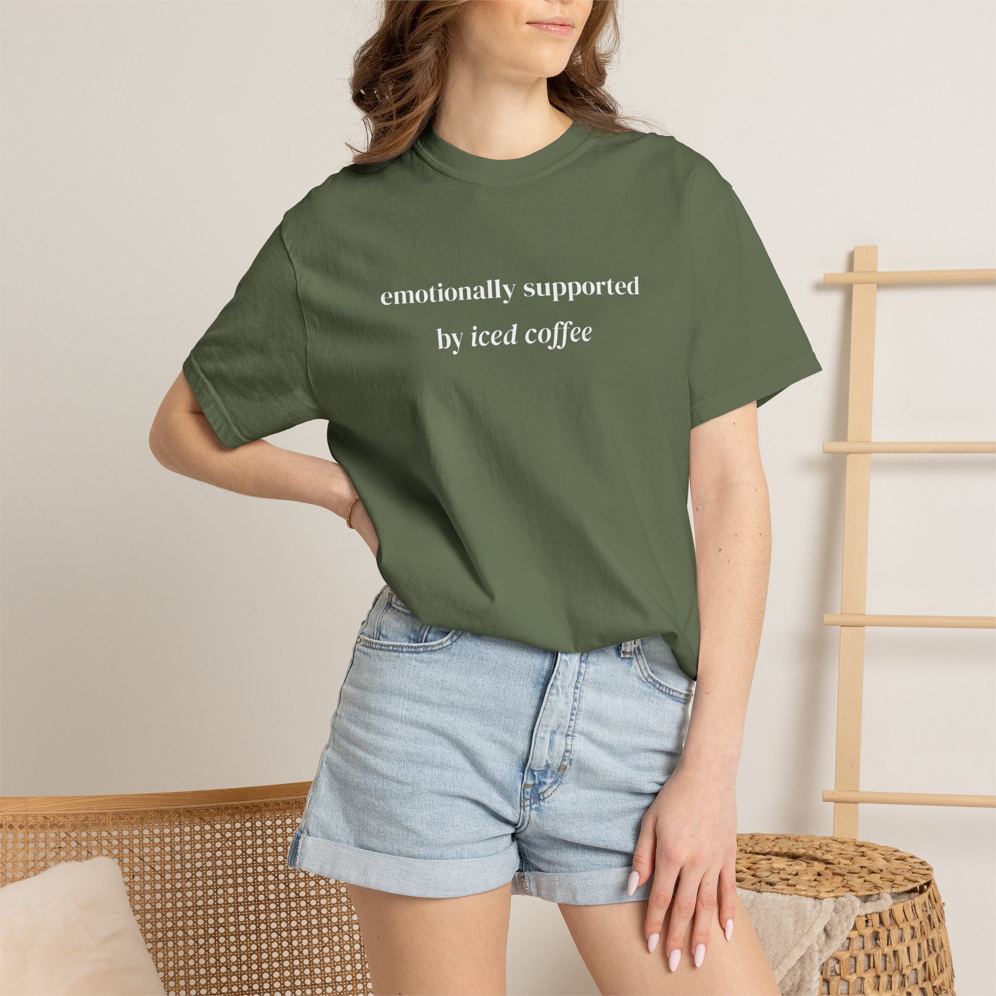 Emotionally Supported By Iced Coffee T-shirt