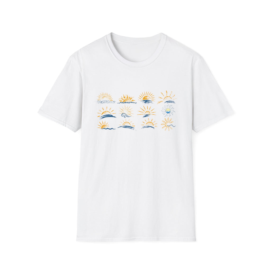 Sun and Waves Graphics Unisex Softstyle T-Shirt
