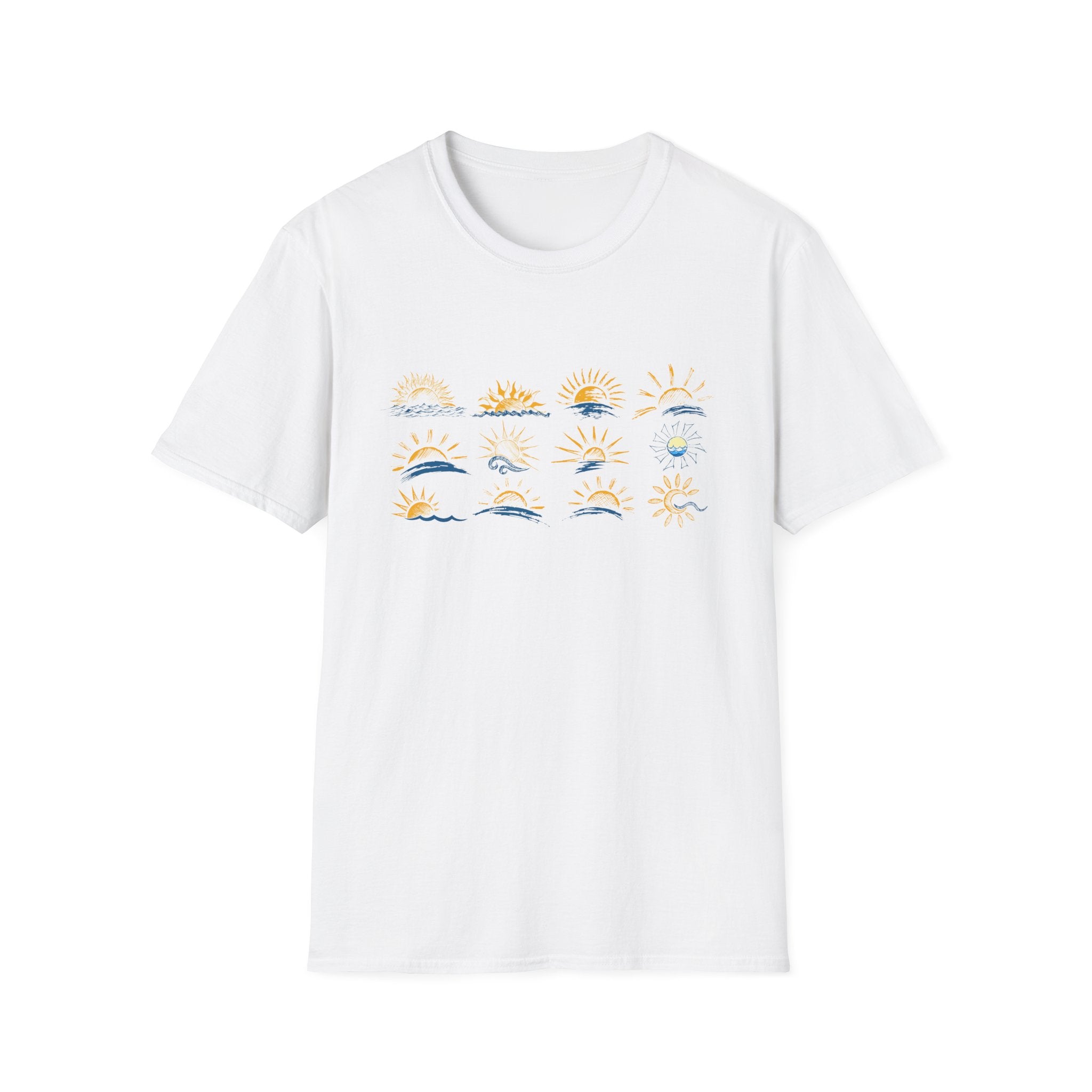 Sun and Waves Graphics Unisex Softstyle T-Shirt