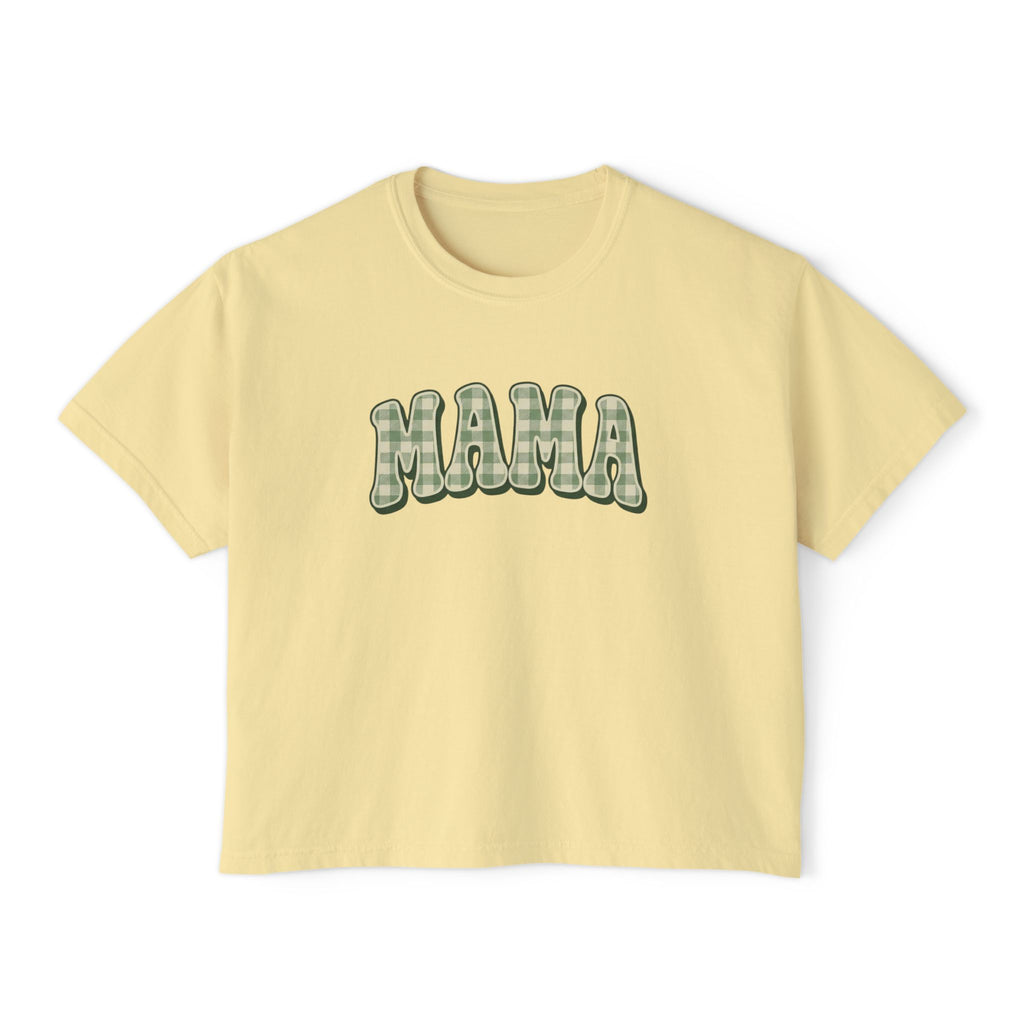 Retro Gingham style MAMA Women's Boxy Tee