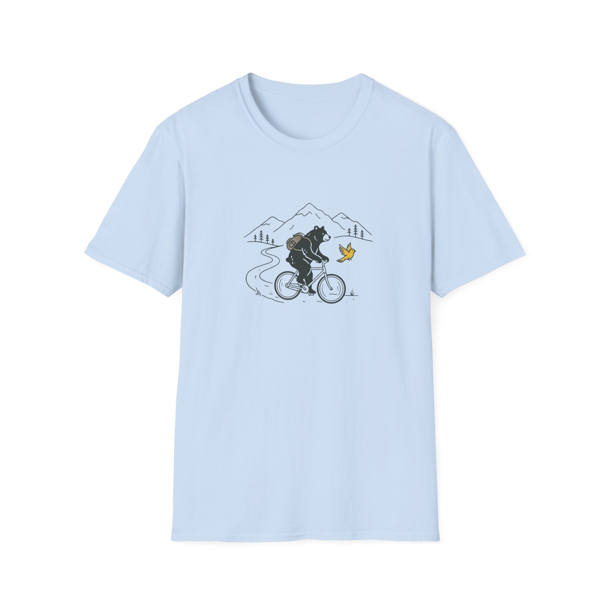 Bear On Bike Trail Unisex Softstyle T-Shirt