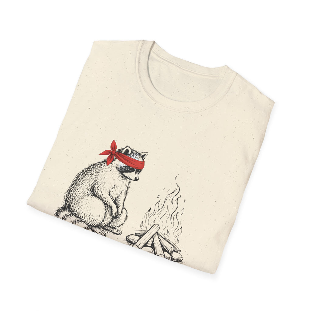 Raccoon Campfire Unisex Softstyle T-Shirt